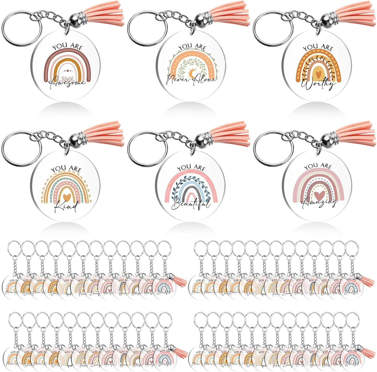 Unittype Inspirational Rainbow Keychain Set