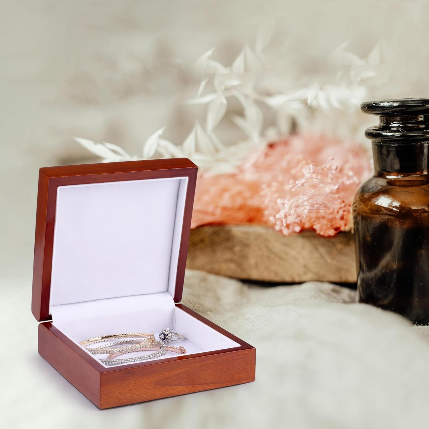 3dRose Decorative Jewelry Box with Candle and Starry Sky Design