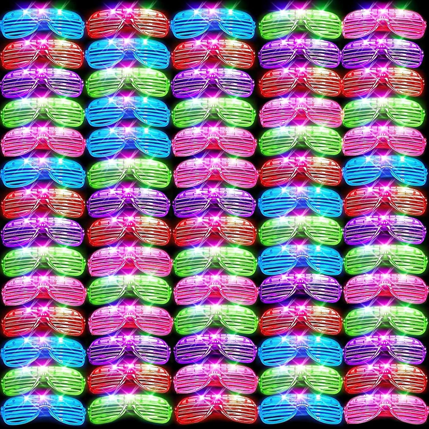 HONLYNE 105 PCS LED Glasses Neon Party