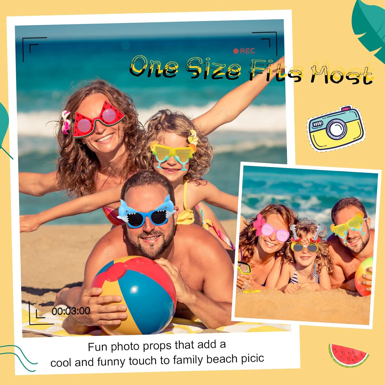 Flutesan 24 Pairs Funny Beach Sunglasses