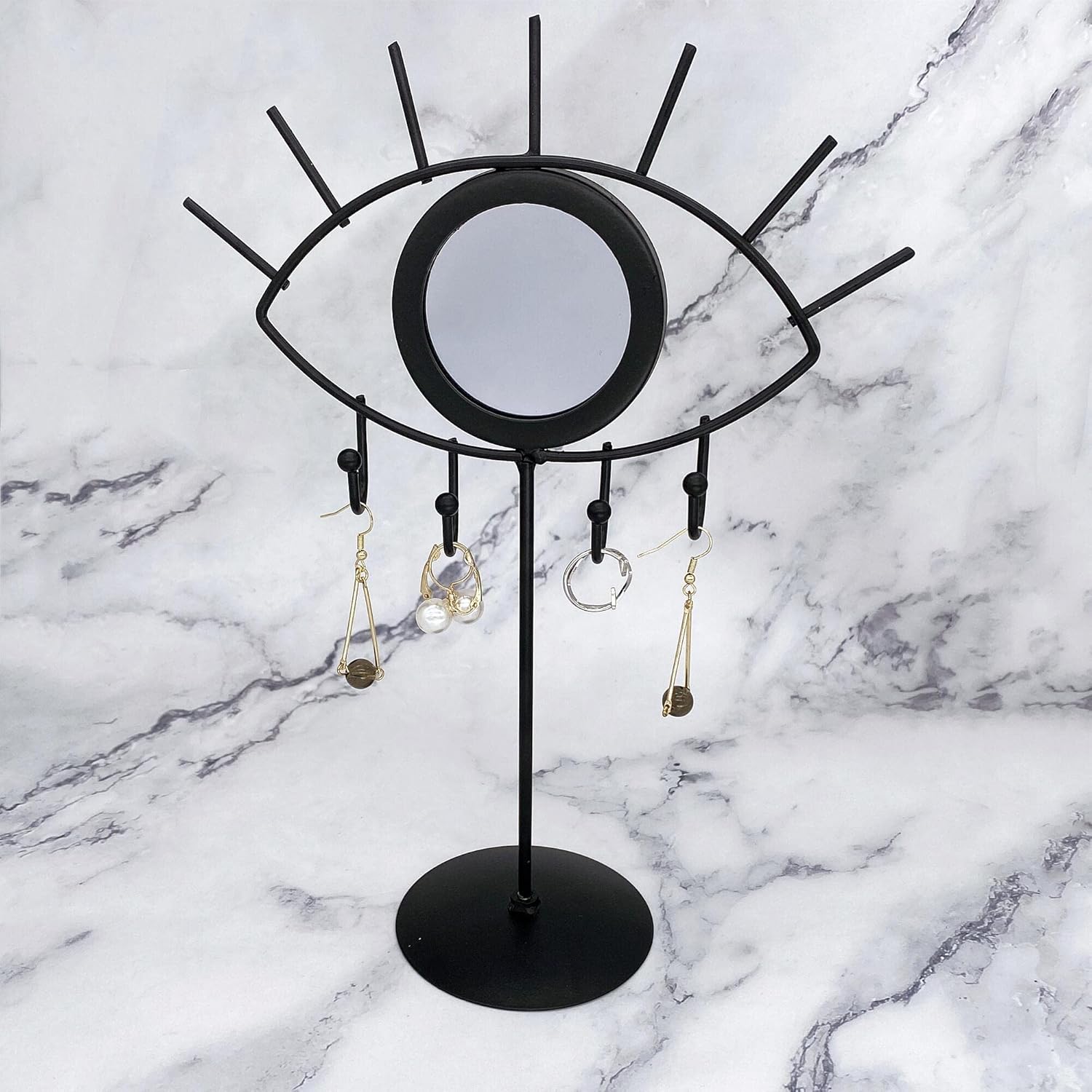 RANNYOZIO Jewelry Tower with Mirror for Women Girls Black