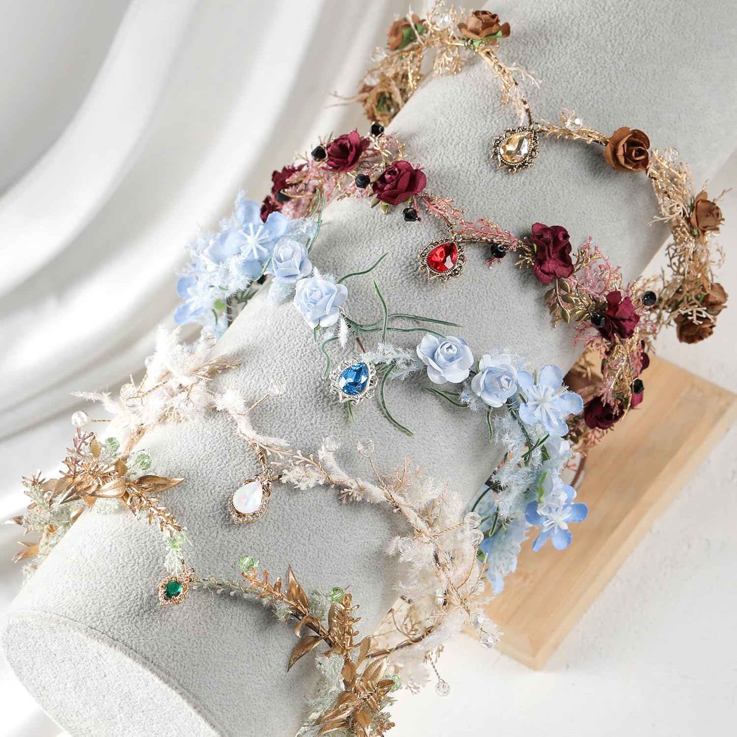 MOSTORY Fairy Flower Crown for Women - Woodland Elf Headwear Costume Accessory