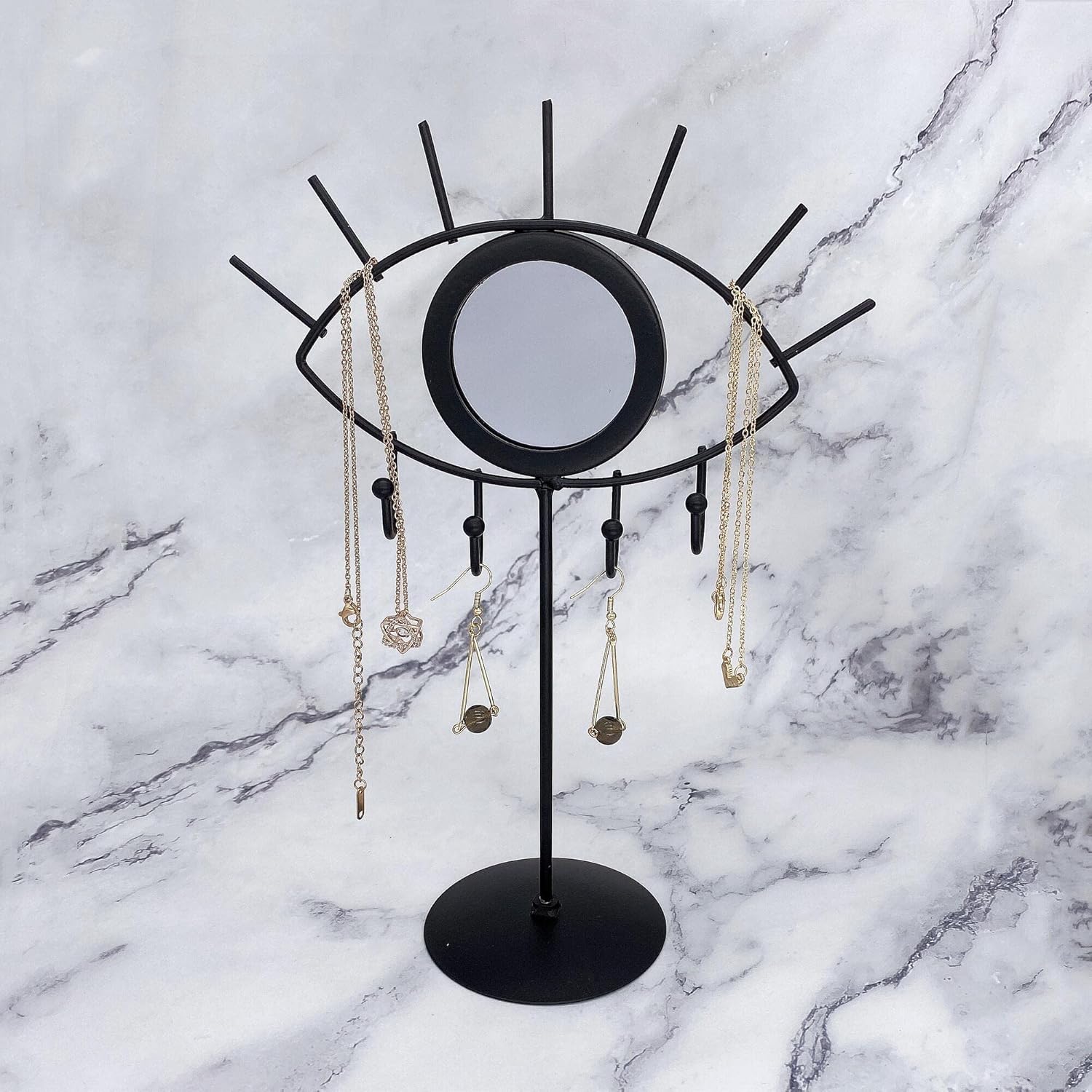 RANNYOZIO Jewelry Tower with Mirror for Women Girls Black