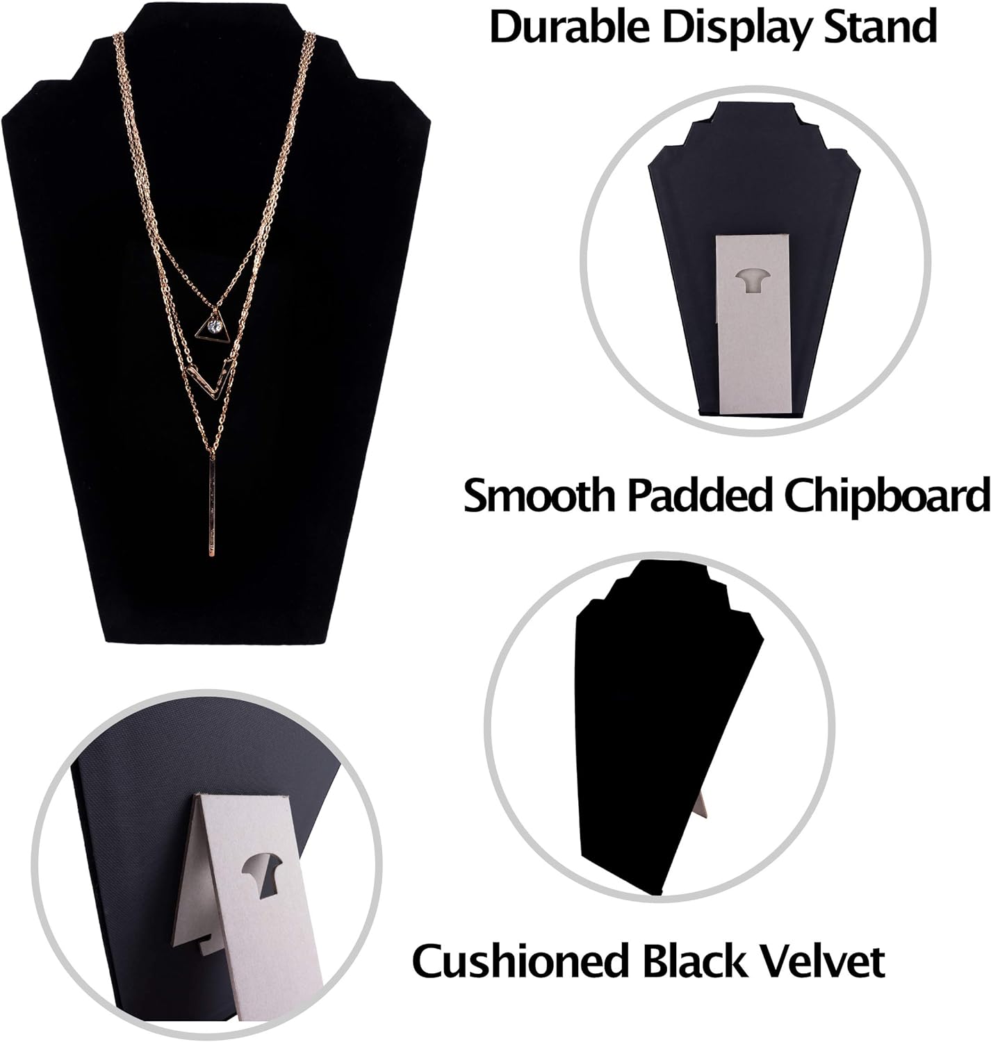 Super Z Outlet 125 Inch Black Velvet Jewelry Tower Stand 6 Pieces