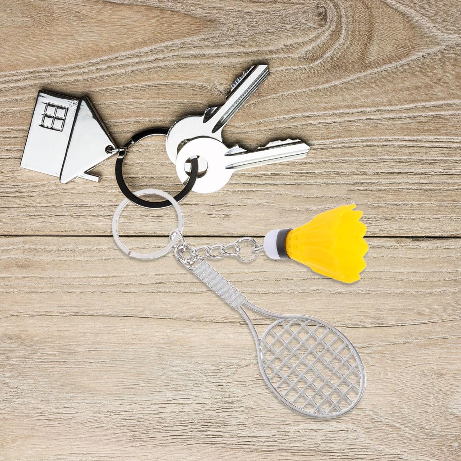 LUOZZY 24pcs Mini Alloy Badminton Keychain