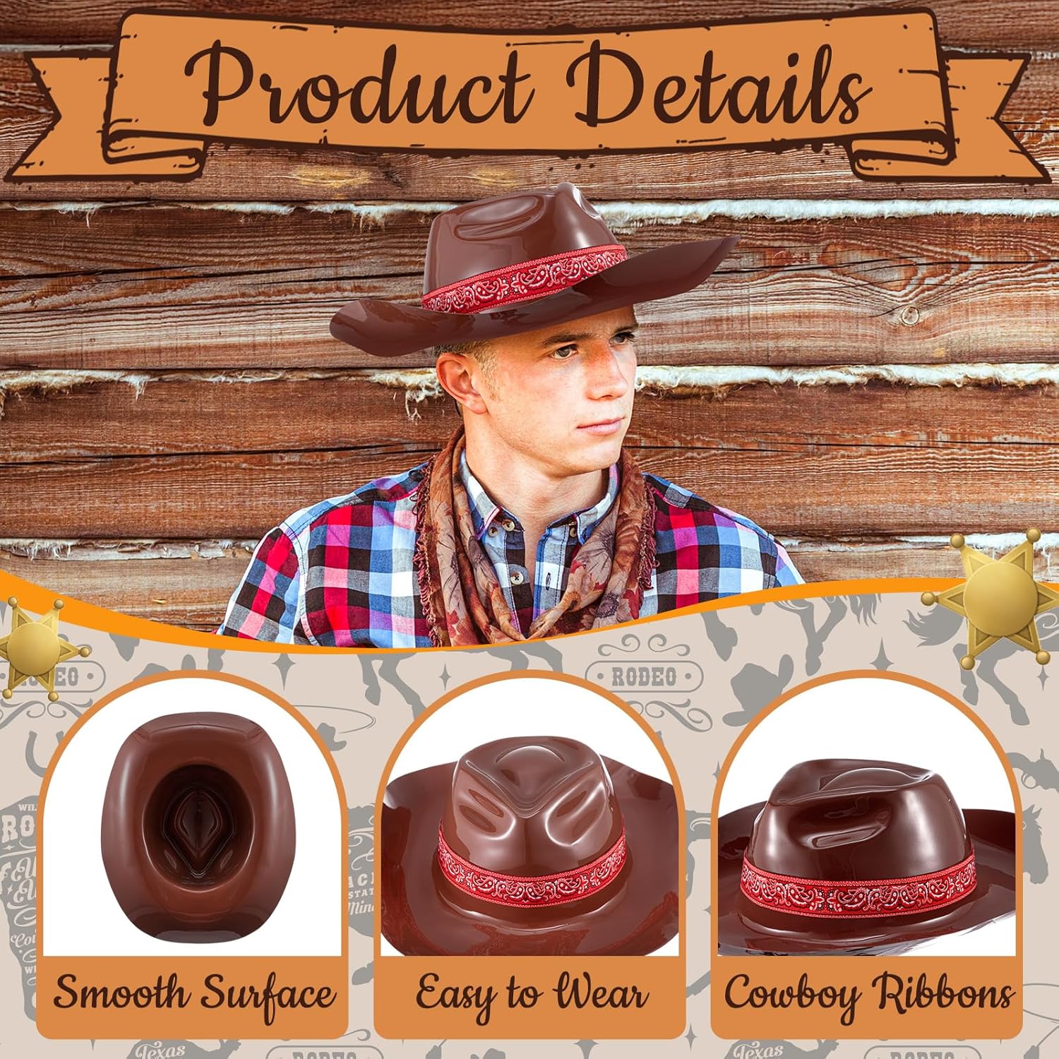 Xtinmee 12 Pack Cowboy Hats for Adults