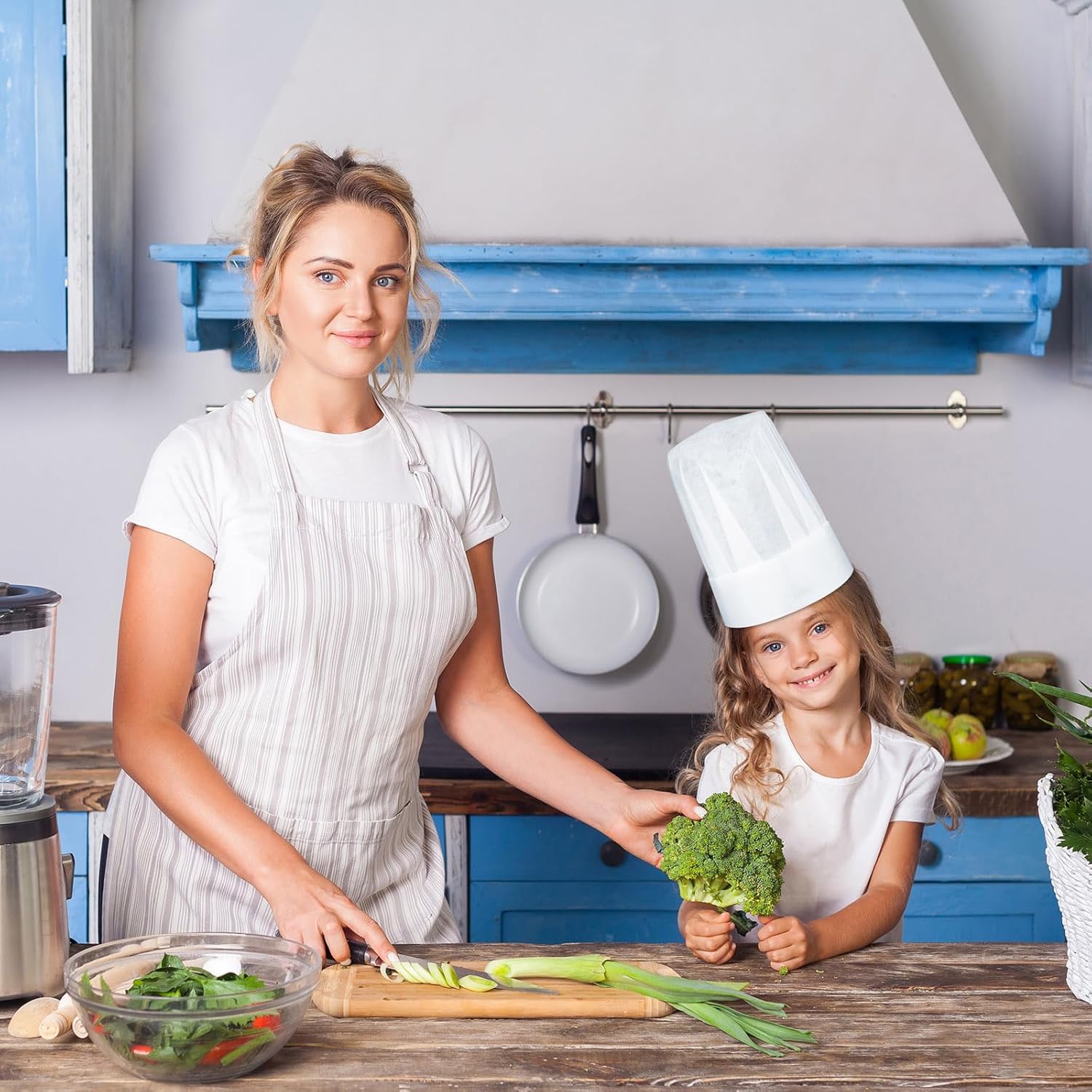 12 Pack White Disposable Chef Hats for Kids