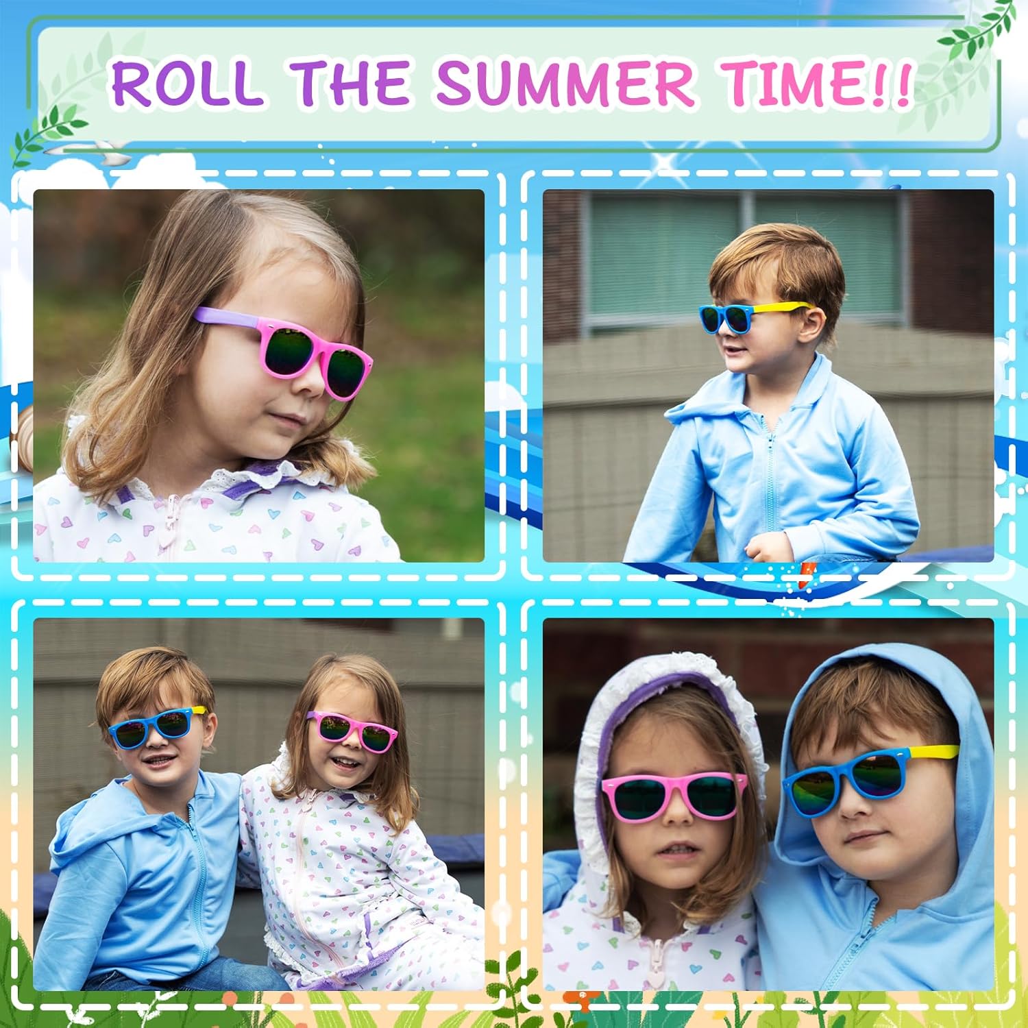 Kids Sunglasses Bulk 8PCS Translucent Party Favors