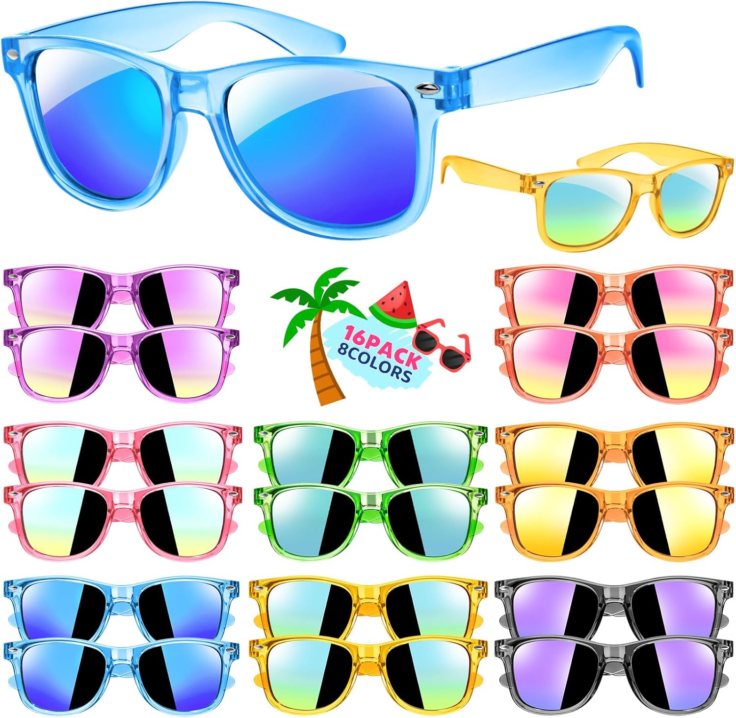 Joycover Kids Sunglasses Bulk 16PCS UV400 Protection