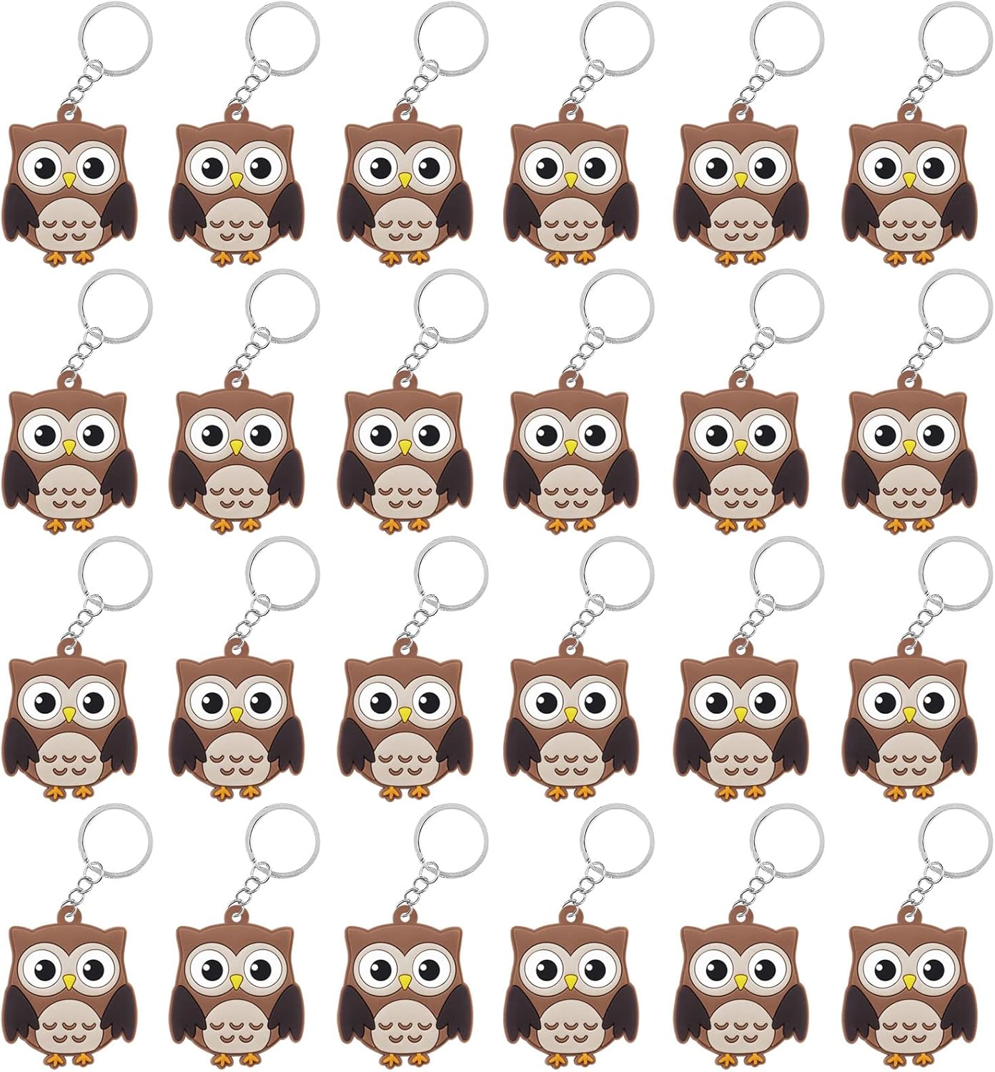 CiciBear 24 Owl Keychains - Forest Jungle Safari Party Decor