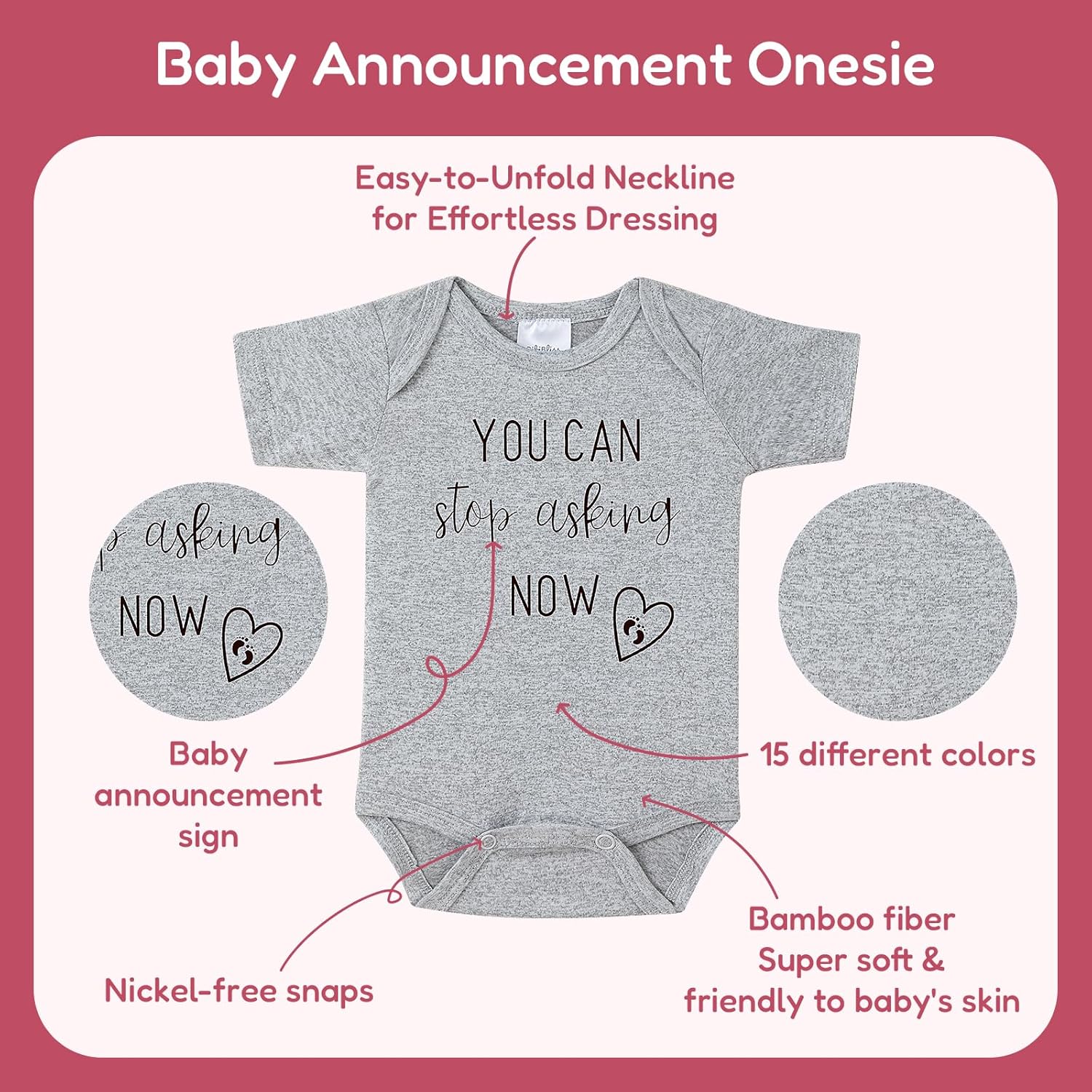 You Can Stop Asking Now Pregnancy Announcement Bodysuit
