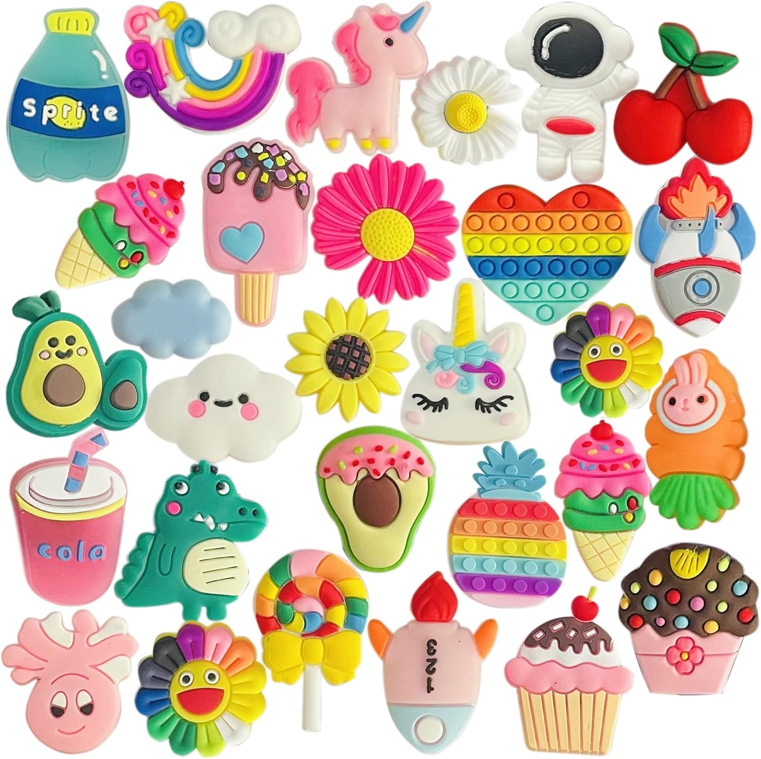 Monochef Shoe Charms 30 Pack for Girls Teens