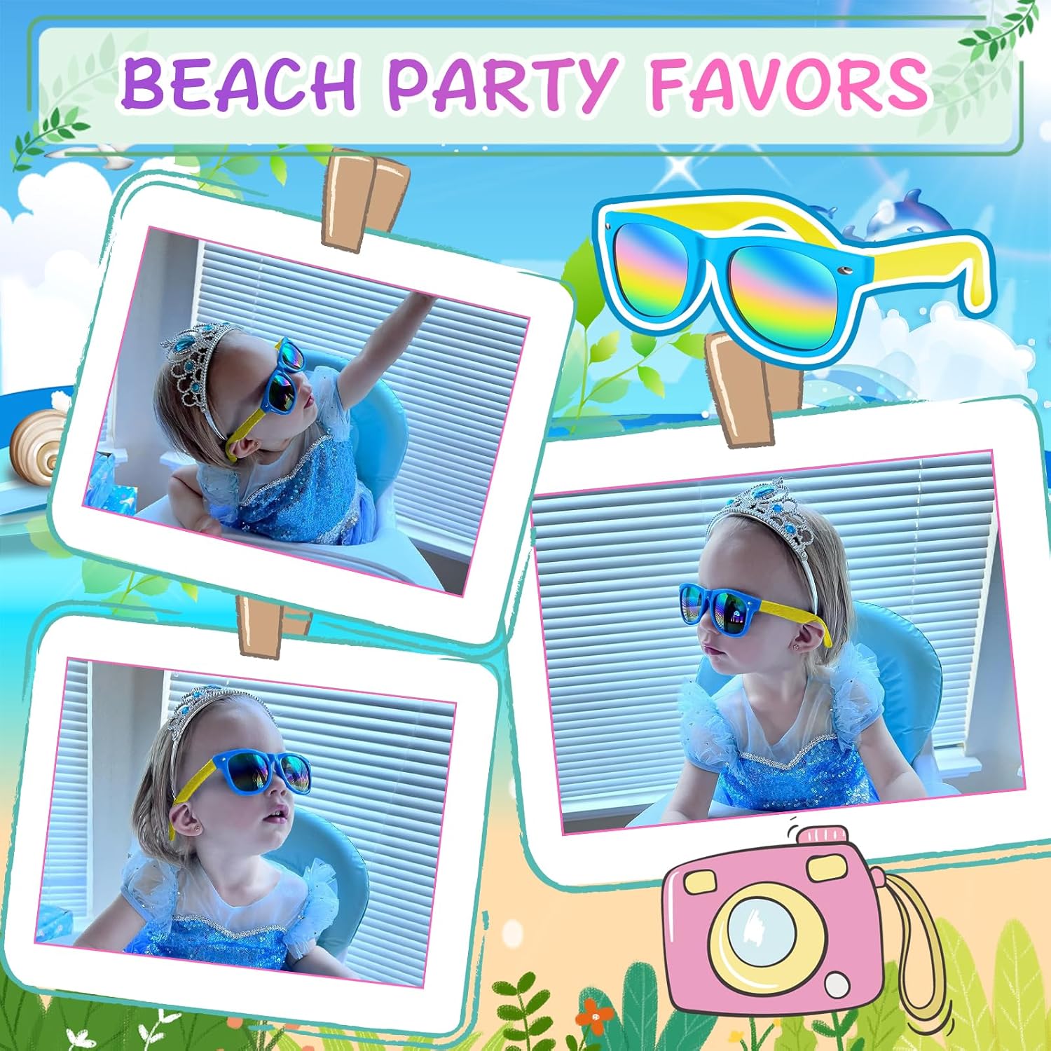 Kids Sunglasses Bulk 8PCS Translucent Party Favors