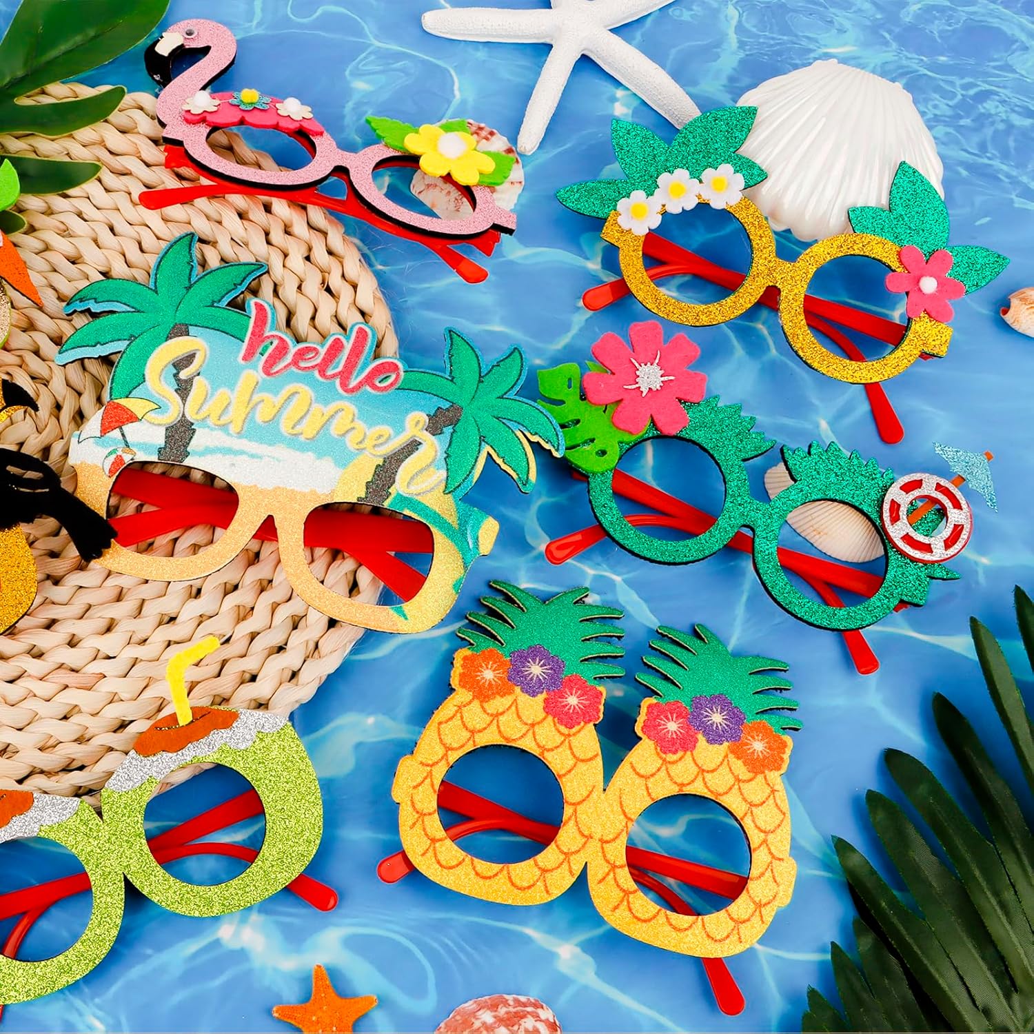 WHAVEL Luau Party Decor Sunglasses 8 Pack