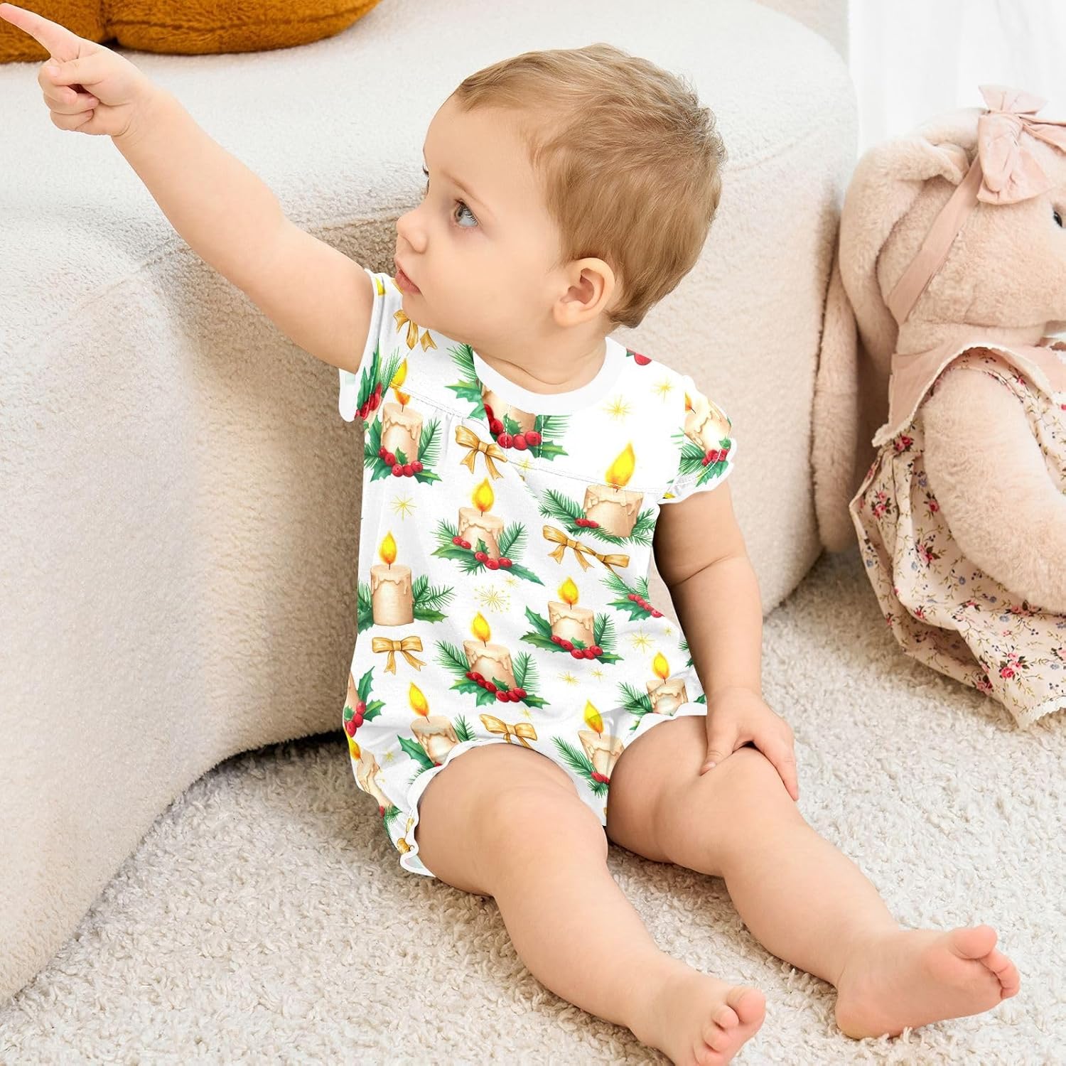 Emelivor Christmas Berries Bodysuit for Baby Girl 3M