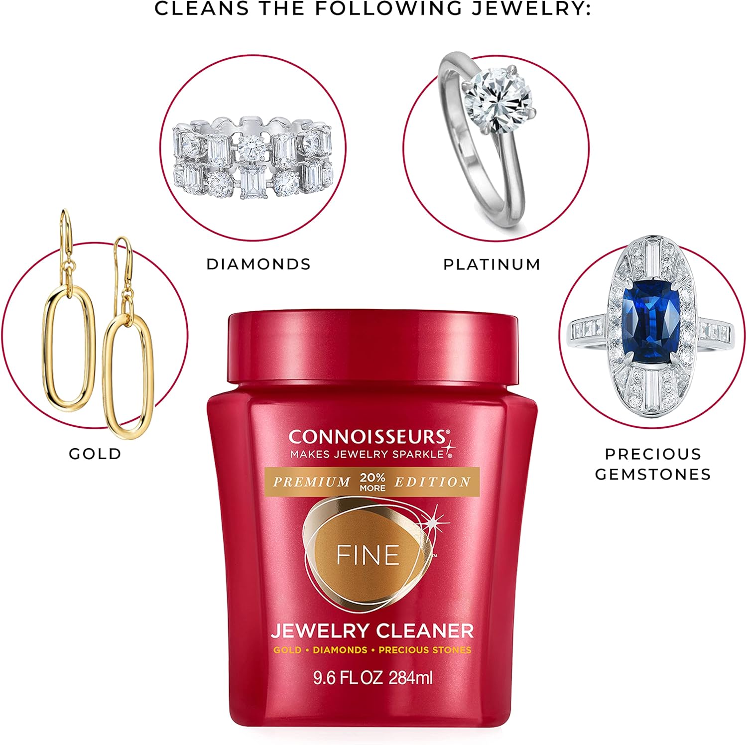 CONNOISSEURS Premium Jewelry Cleaner 96oz Value Size