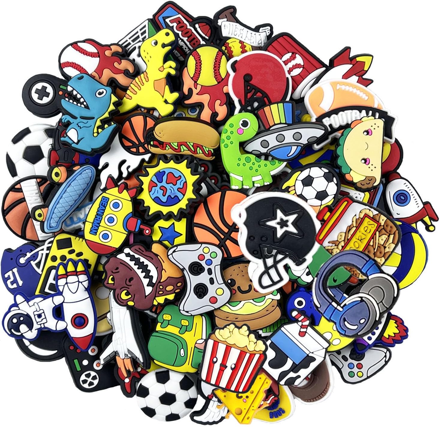 UNISKY 35-100Pcs Random Cartoon Shoe Charms for Boys
