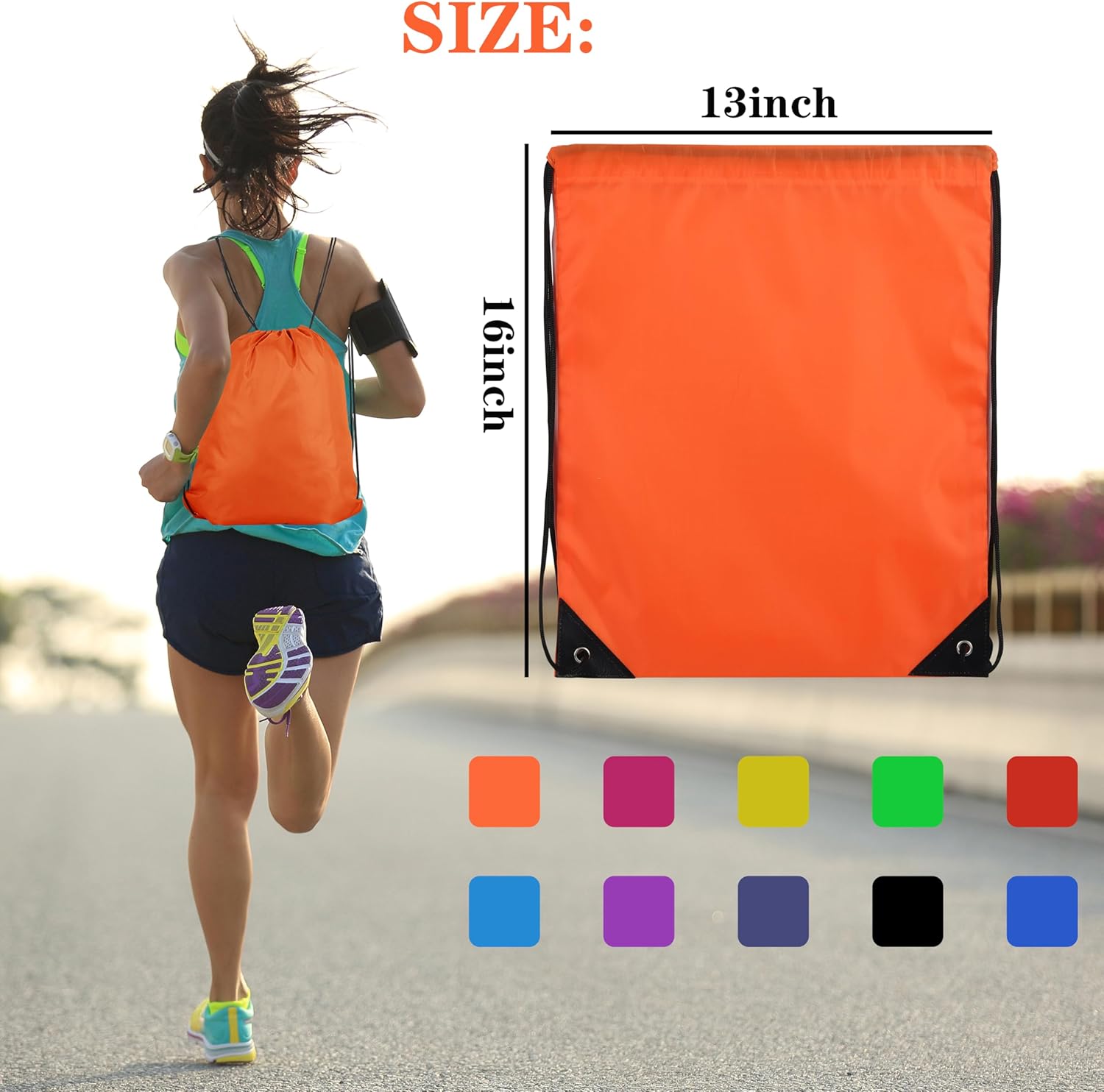 Topspeeder 10 Colors Drawstring Gym Backpack