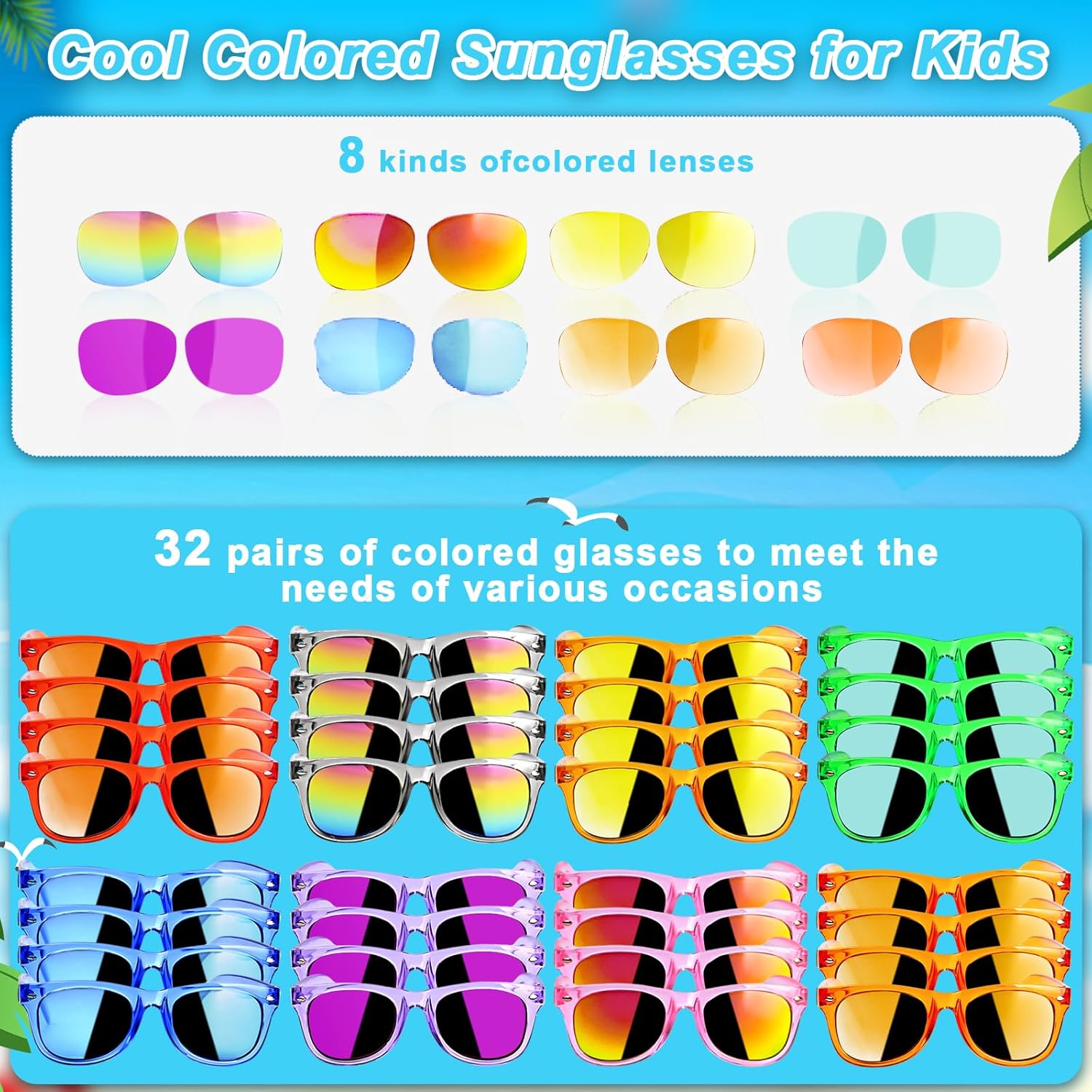Kids Sunglasses Bulk Party Favors 32 Pack