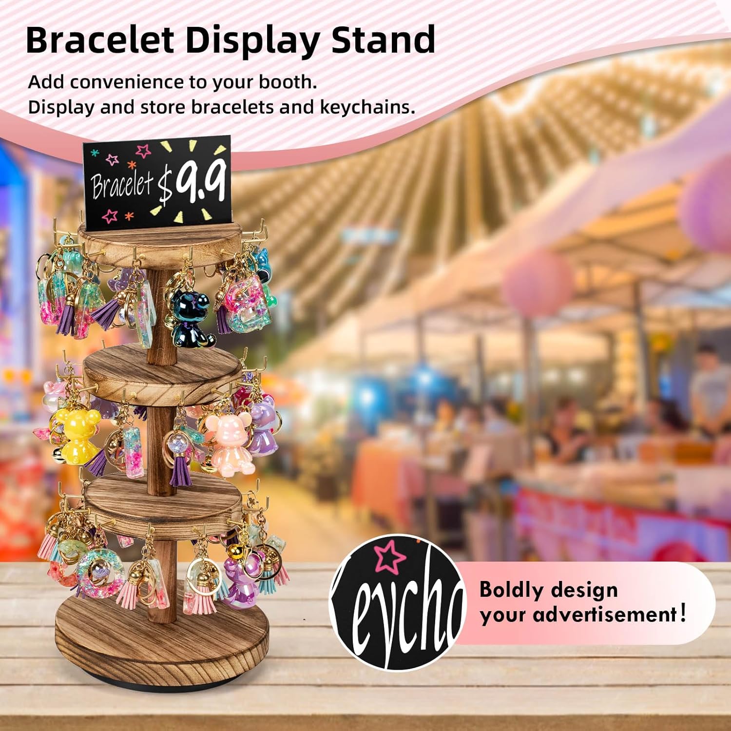 Pinzoveco 3 Tier Rotating Bracelet Holder