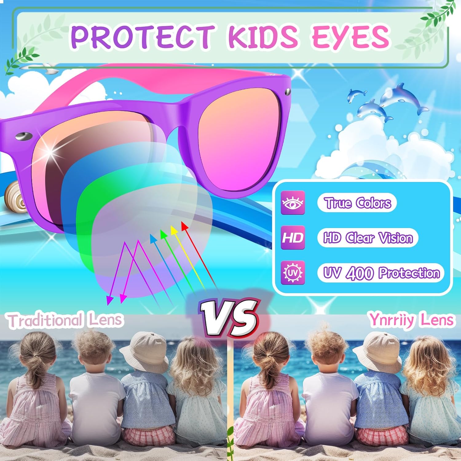 Kids Sunglasses Bulk 8PCS Translucent Party Favors