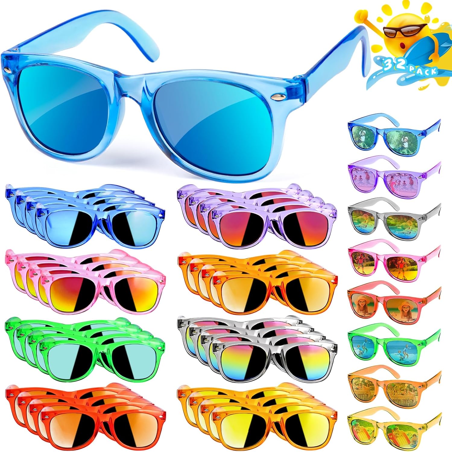 Kids Sunglasses Bulk Party Favors 32 Pack