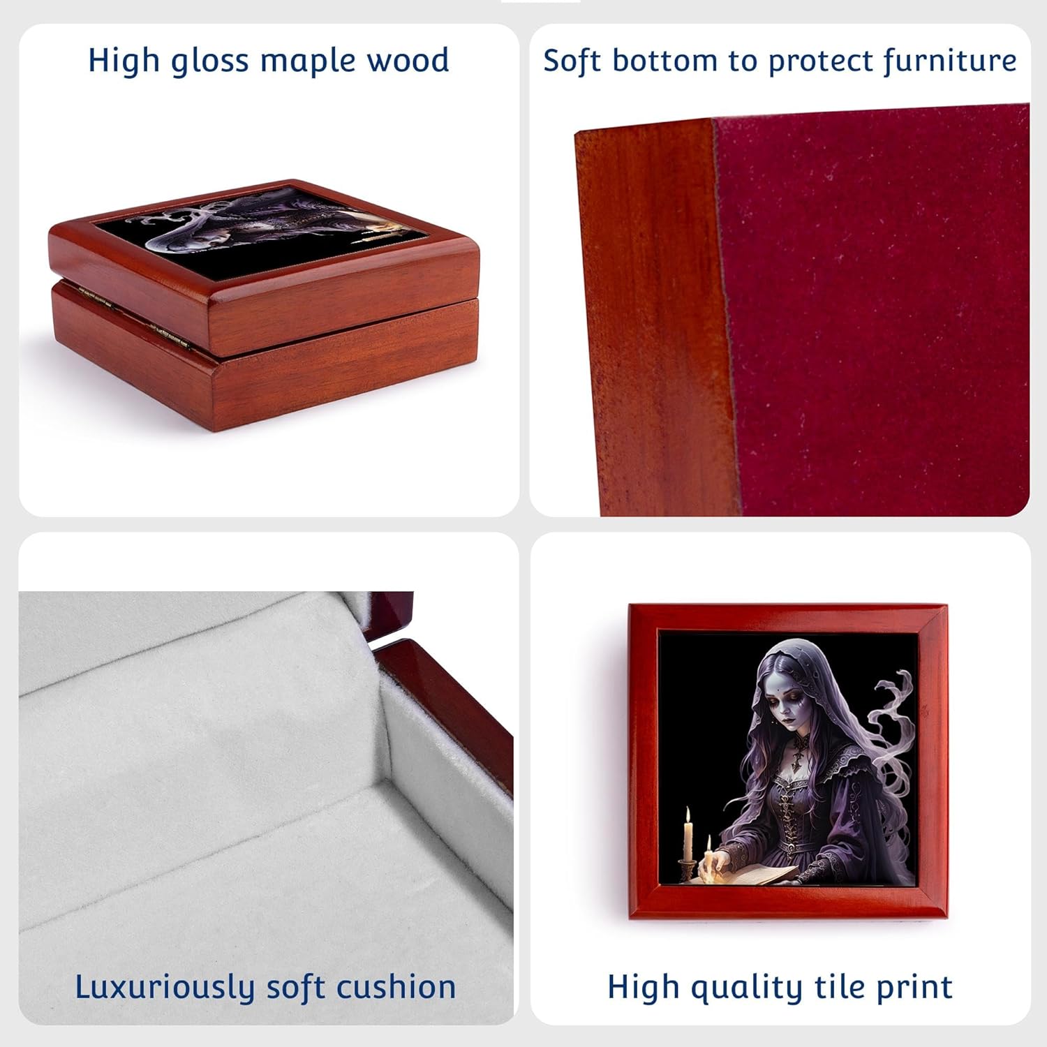 3dRose Gothic Ghost Jewelry Box 55x55 inch