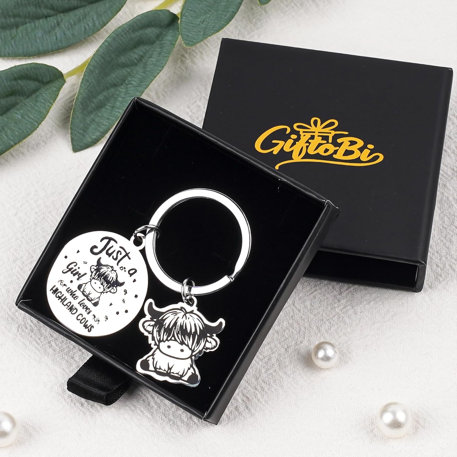Highland Cow Keychain Cute Girl Gift for Cow Lovers