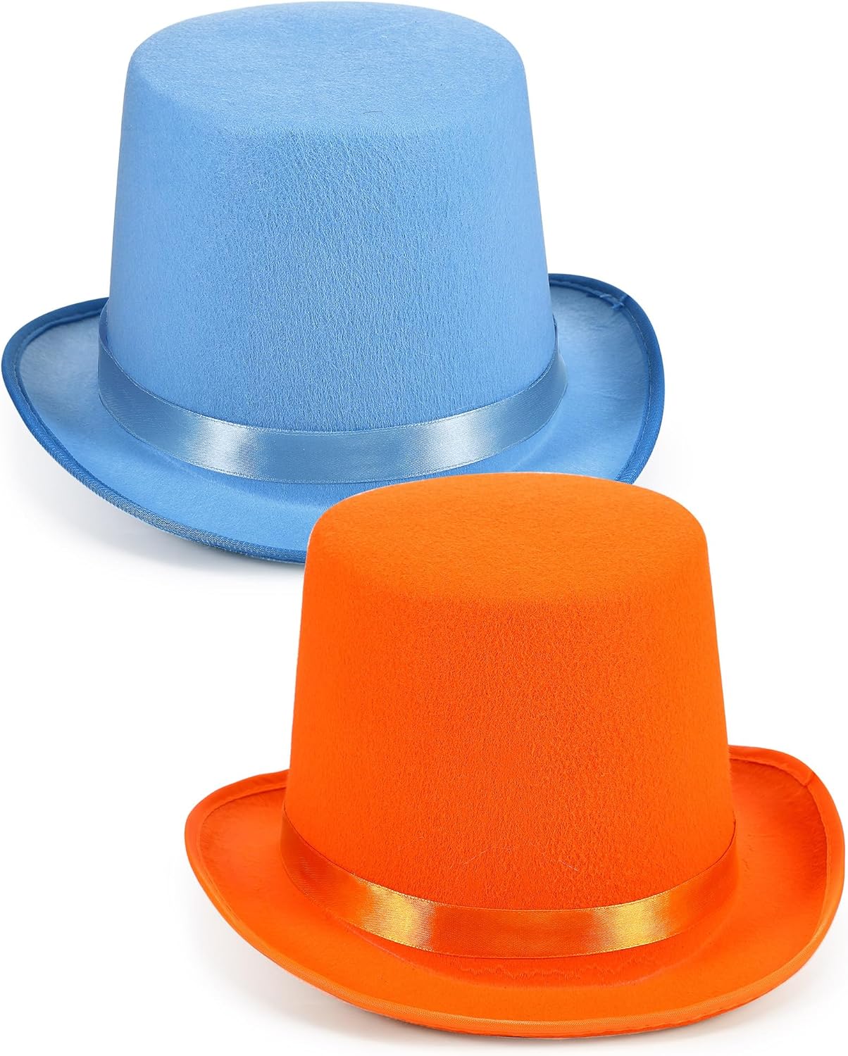 Geyoga 2 Pcs Blue Orange Top Hats for Costume Parties