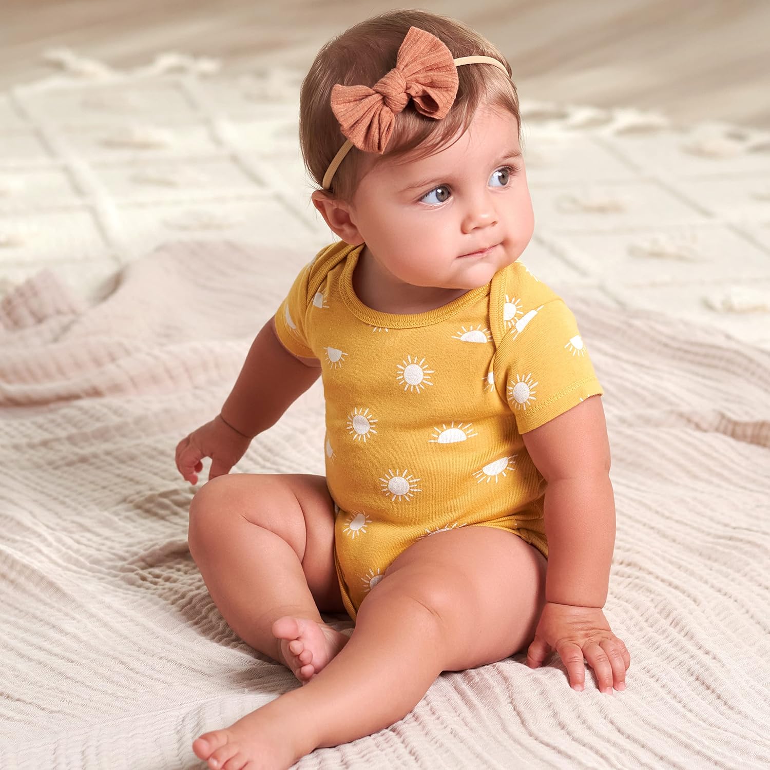 Gerber Baby Girls 5-Pack Short Sleeve Onesies Bodysuits