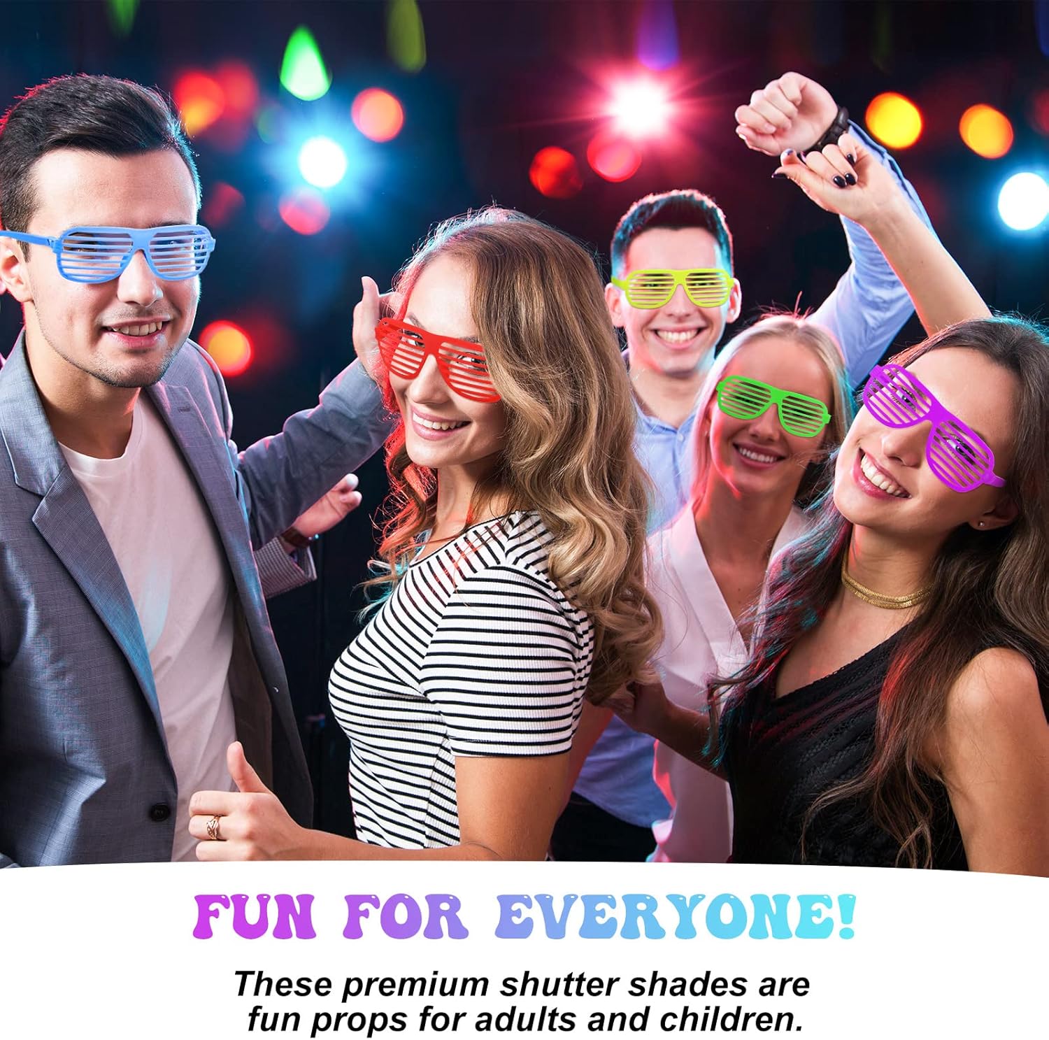 100 Pack Neon Plastic Shutter Shades Sunglasses