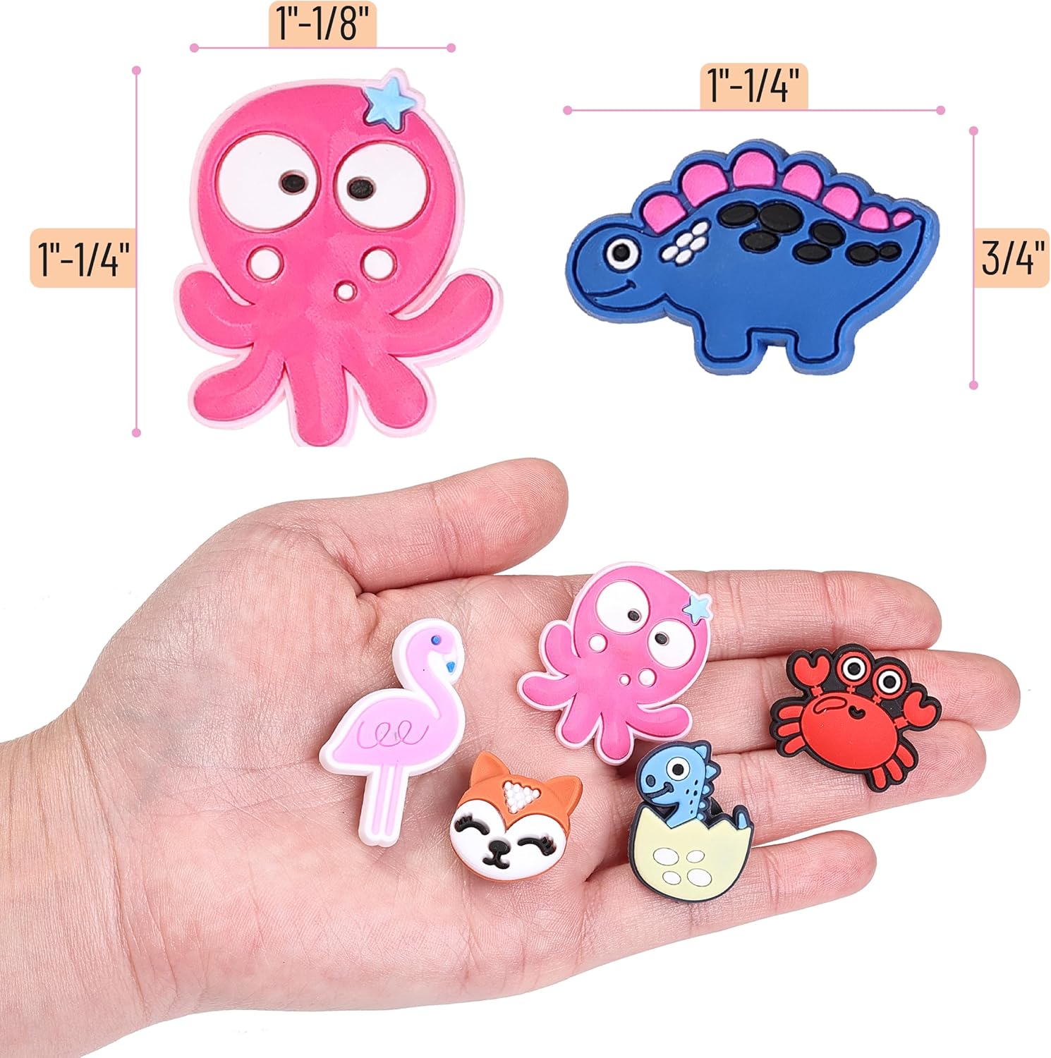 Mr Pen - 30 50 60 Pcs PVC Animal Charms for Jewelry