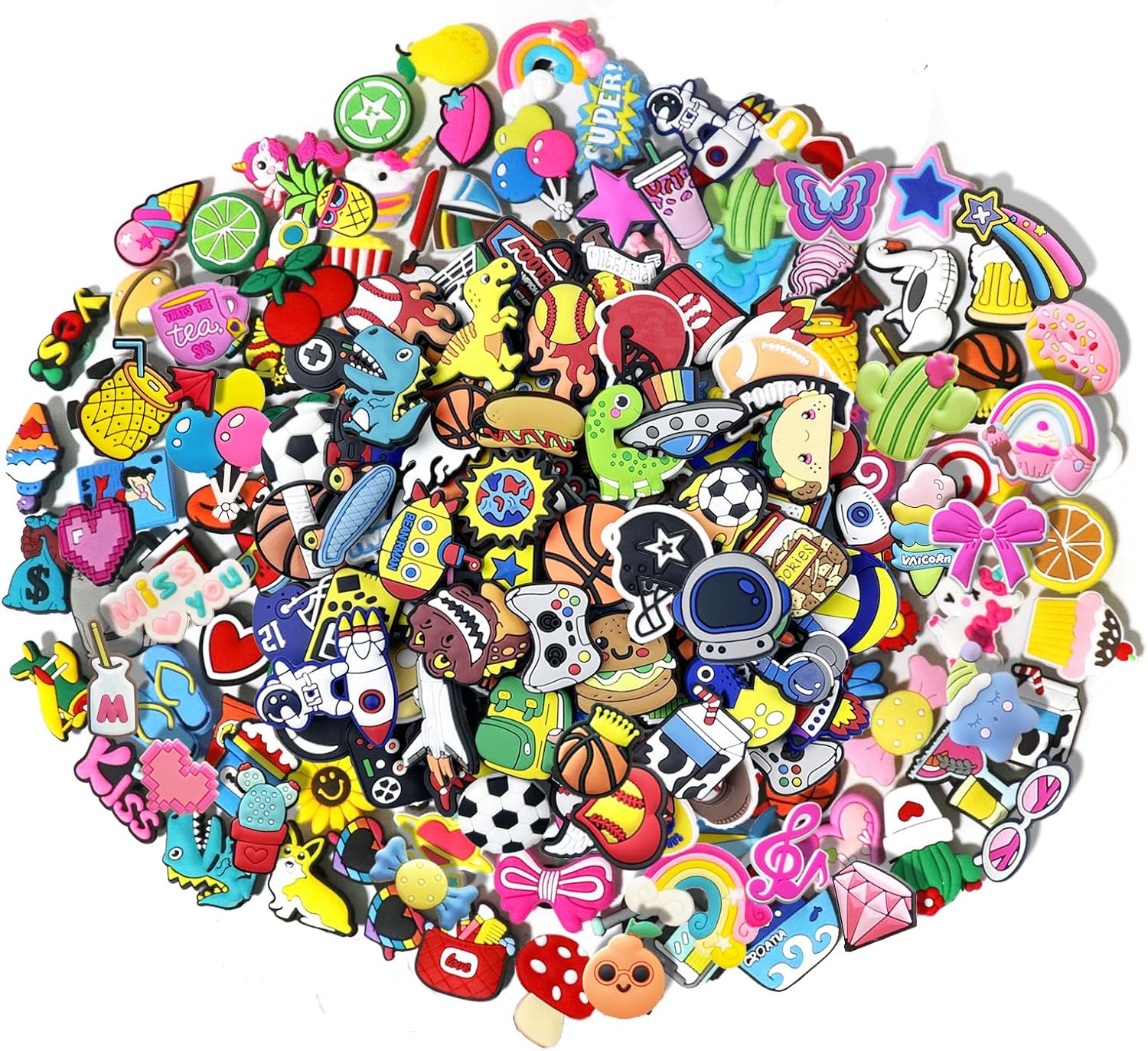 35 50 100 Pcs Random PVC Shoe Charms Decorations