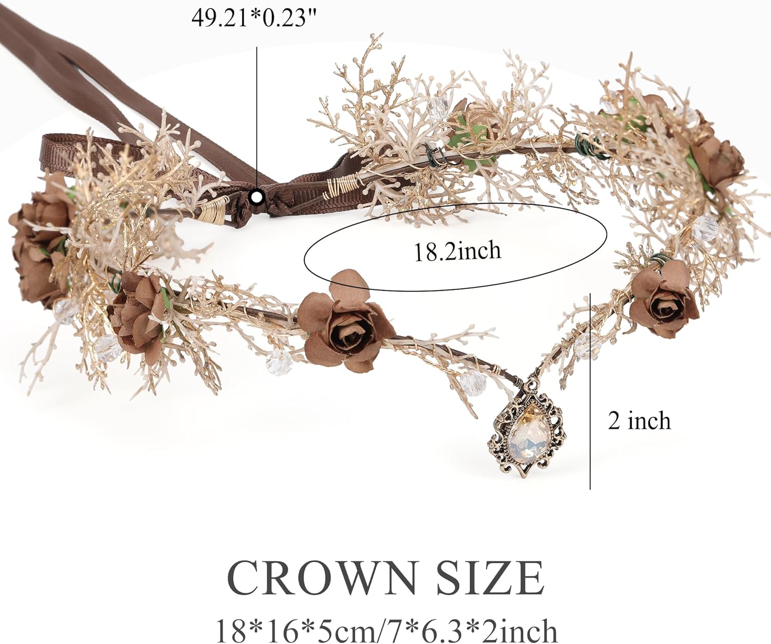 MOSTORY Fairy Flower Crown for Women - Woodland Elf Headwear Costume Accessory