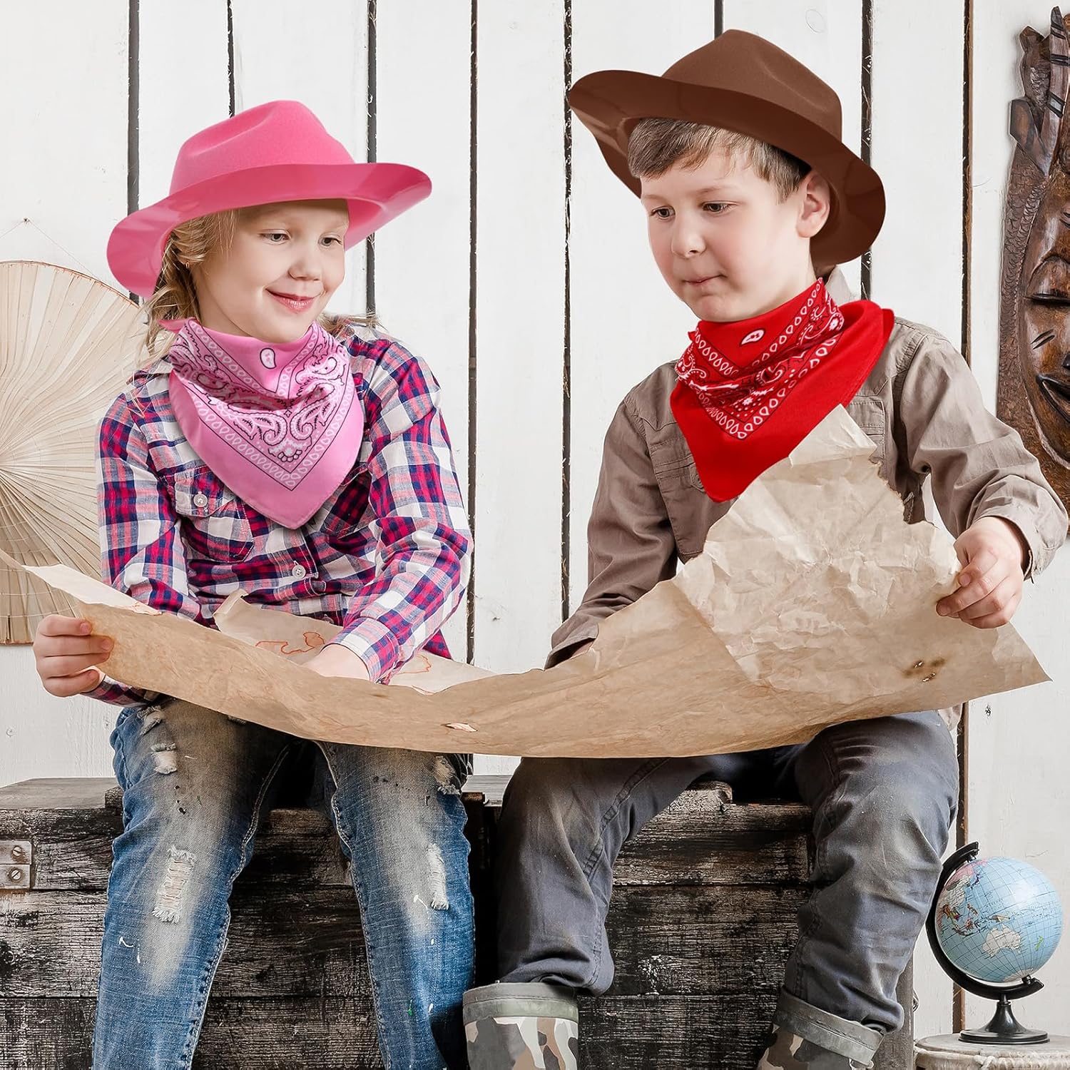 Haysandy 24 Piece Western Cowboy Hat Set for Kids