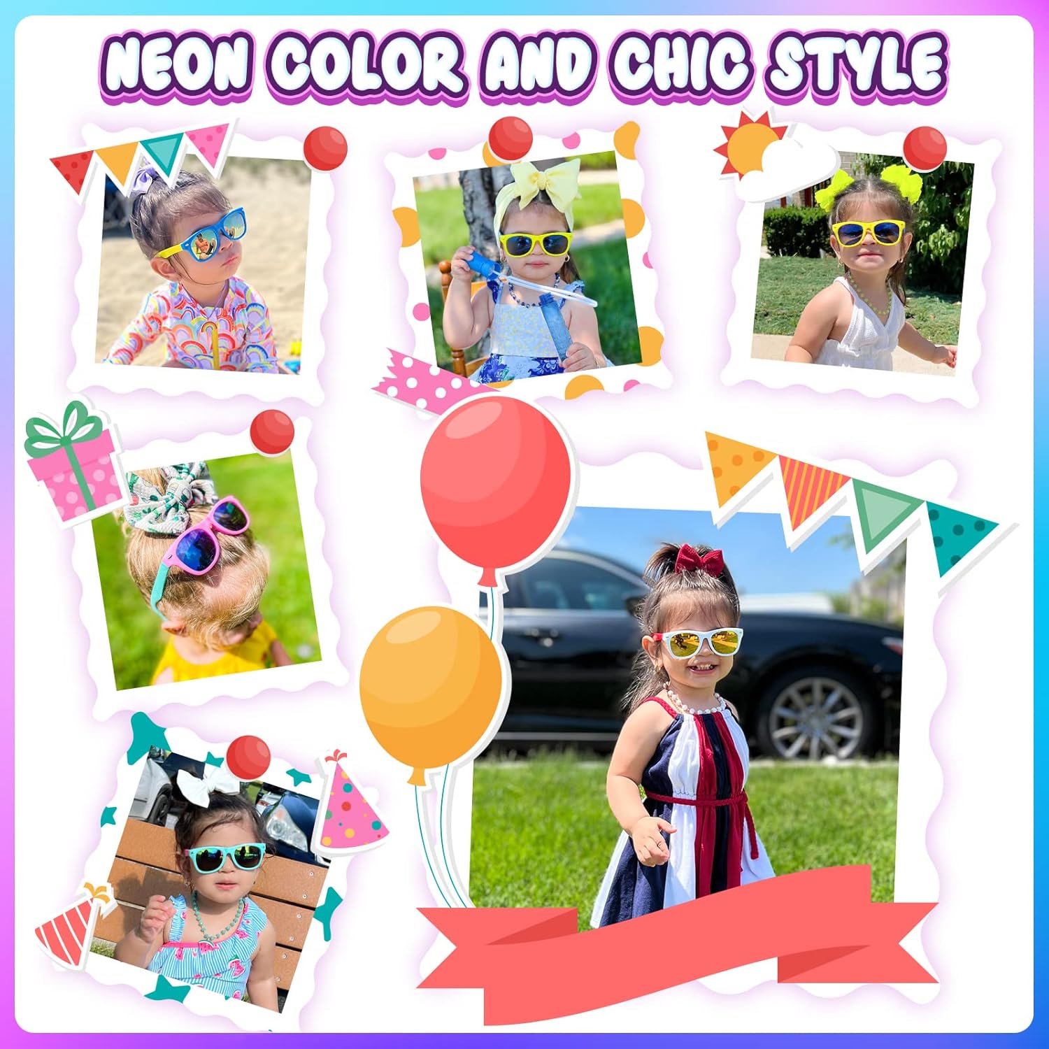 GINMIC Kids Sunglasses Bulk Party Favors 12 Pack