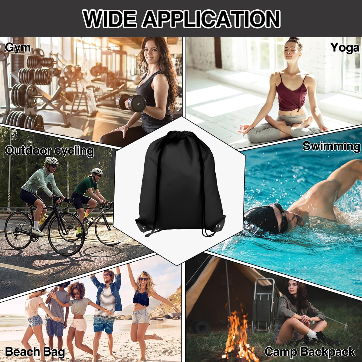 COIDEA 20Pcs Drawstring Bags for Sports Gym Travel