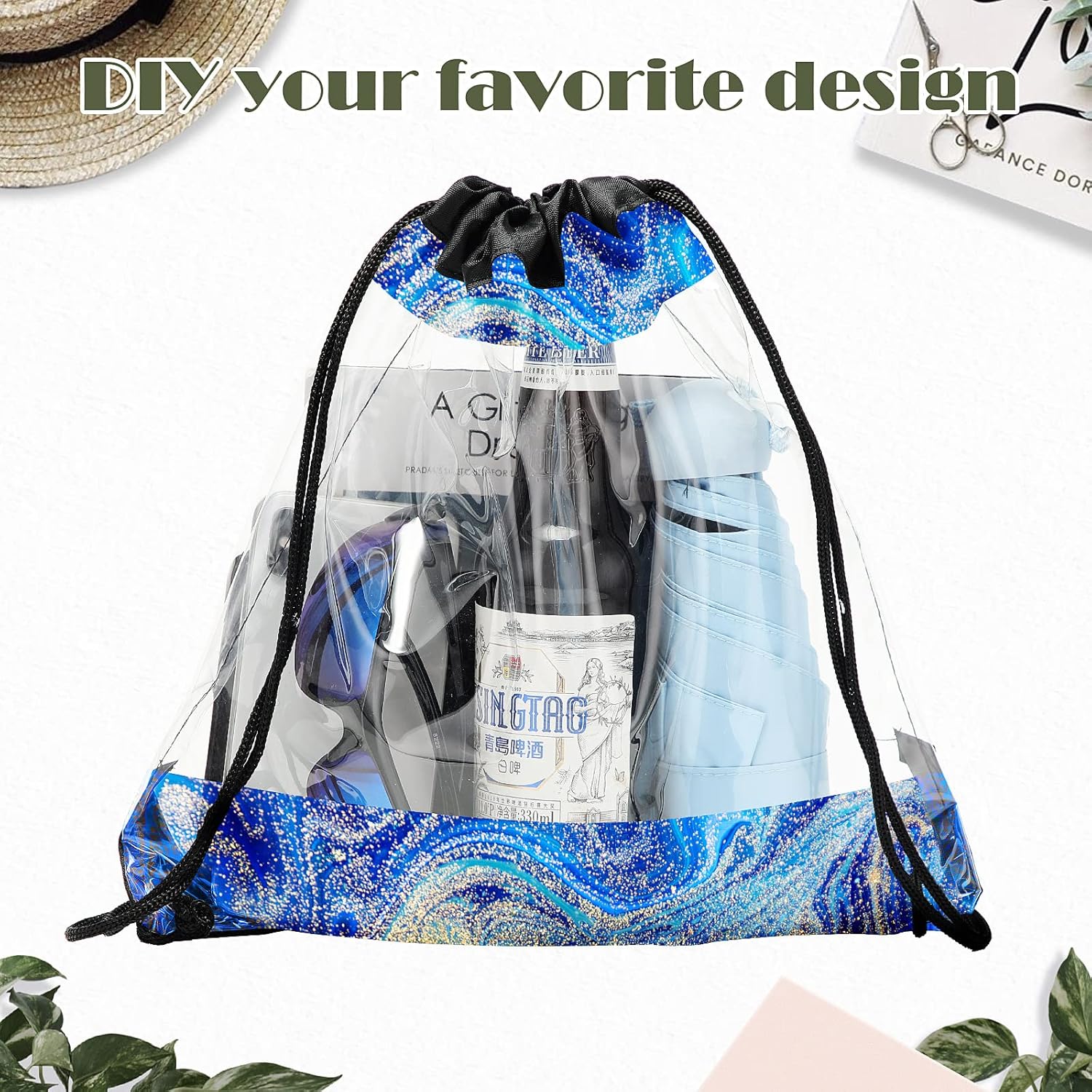 Shappy 30 Piece Clear Drawstring Backpack Set