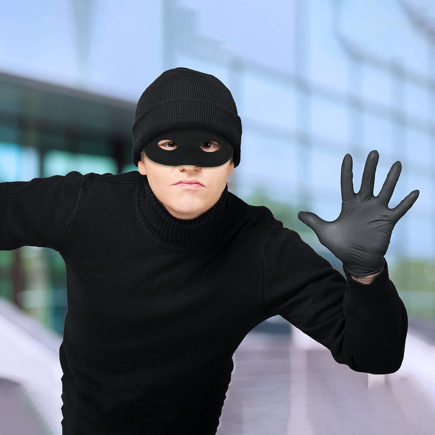 Skeleteen Black Superhero Eye Mask for Costume Parties