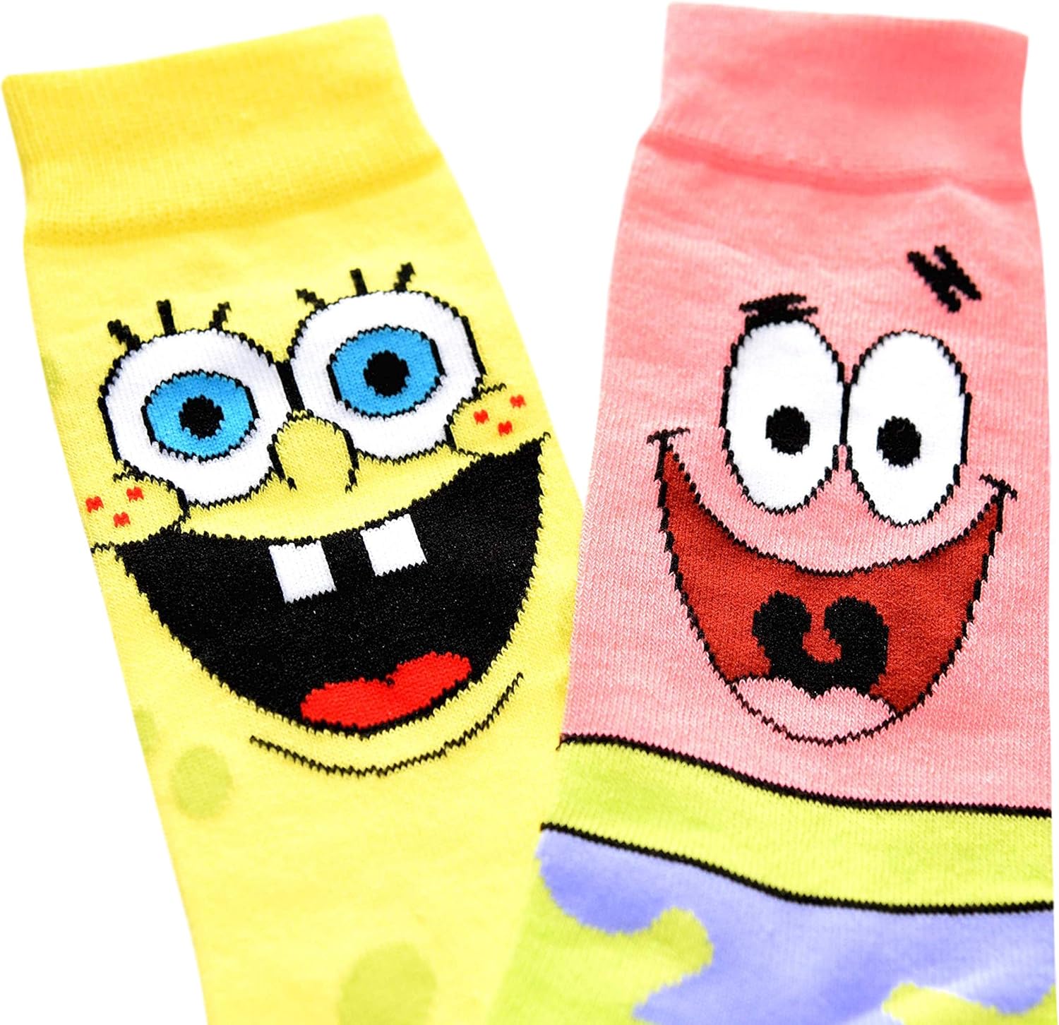 Hyp Spongebob Squarepants and Patrick Mens Crew Socks 2 Pair Pack