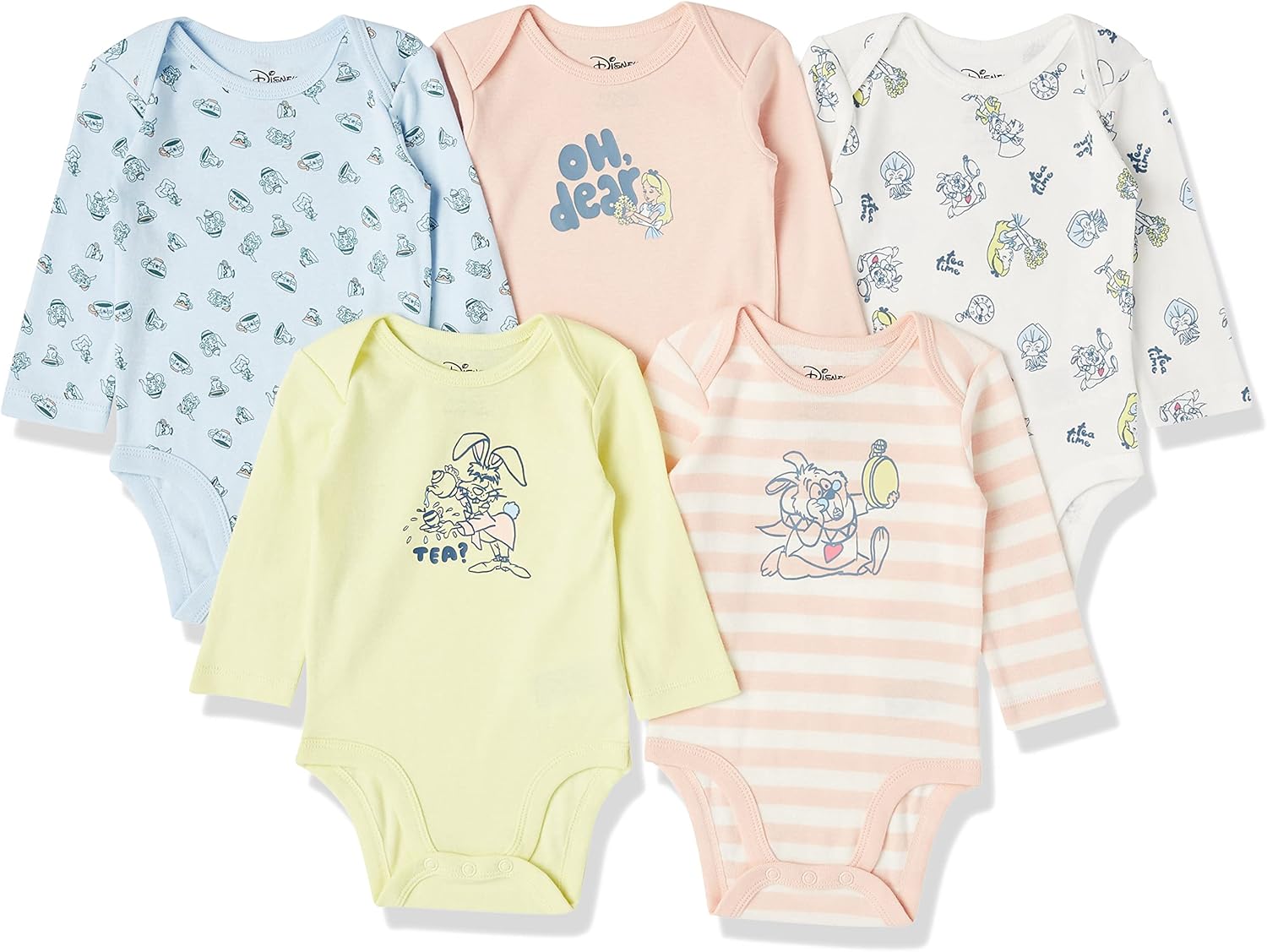 Amazon Essentials Baby Girls Bodysuits with Character Print Pack of 5