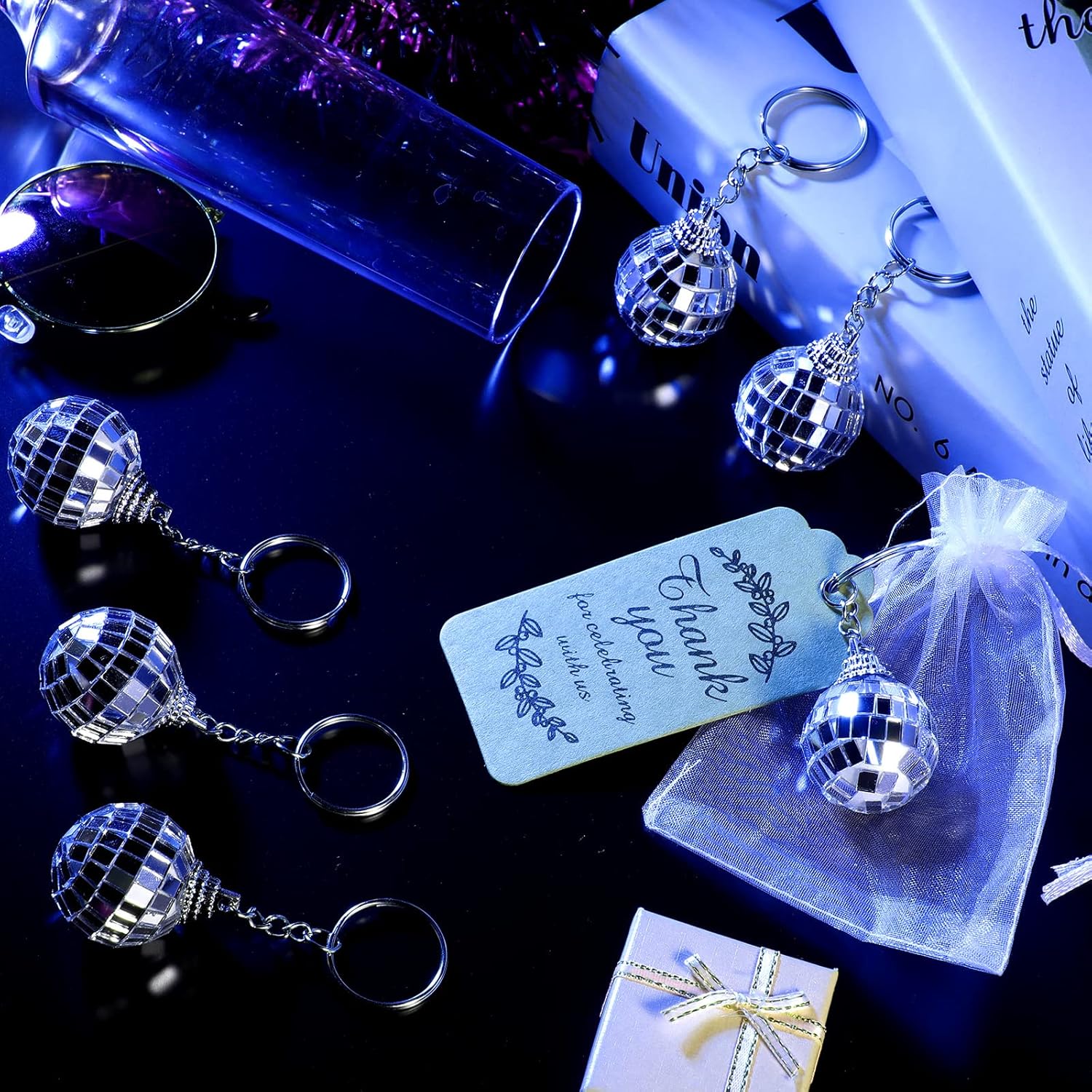 BBTO Graduation Gifts Mini Disco Ball Keychain Set