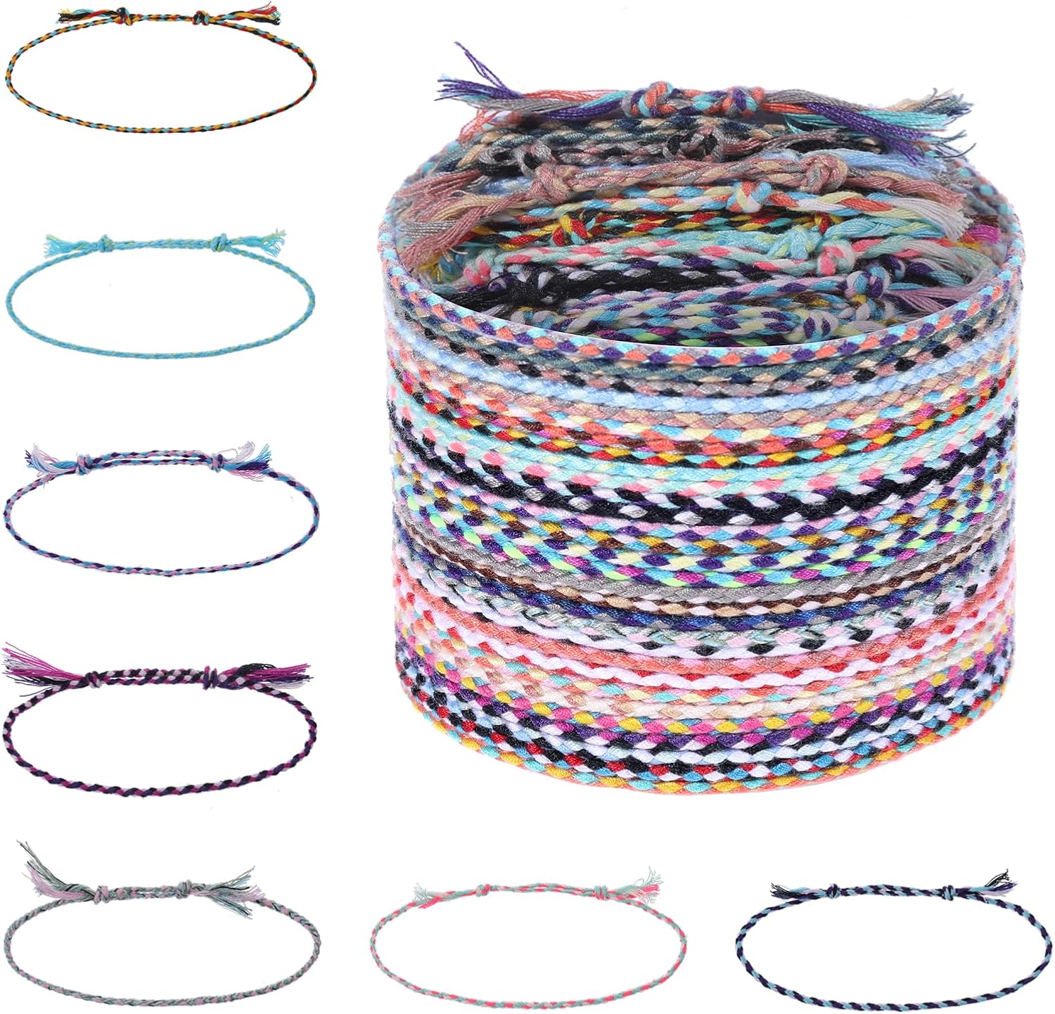 30 Pcs Woven Friendship Bracelets for Women and Men