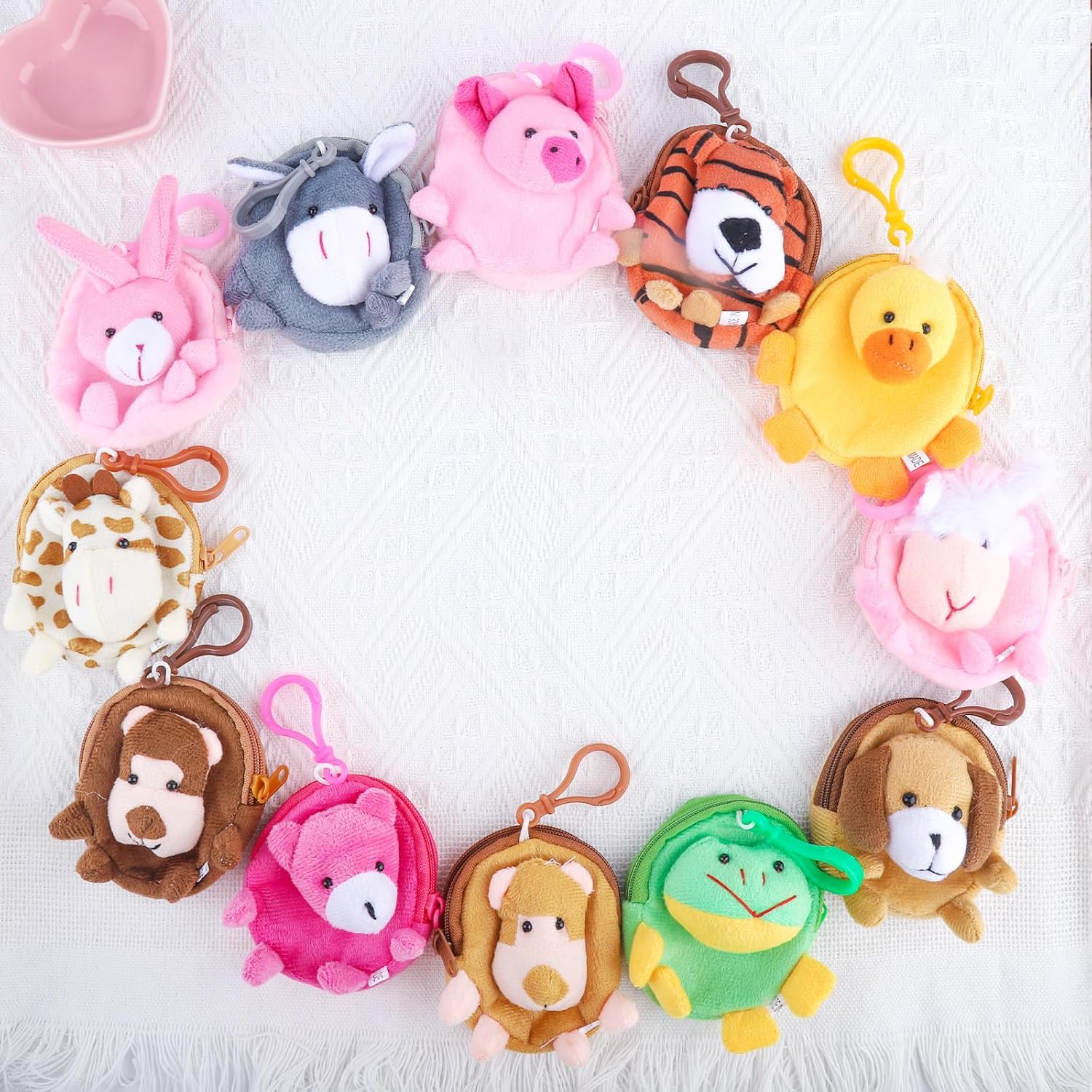 Mini Animals Stuffed Coin Bag Keychain Wallet for Kids