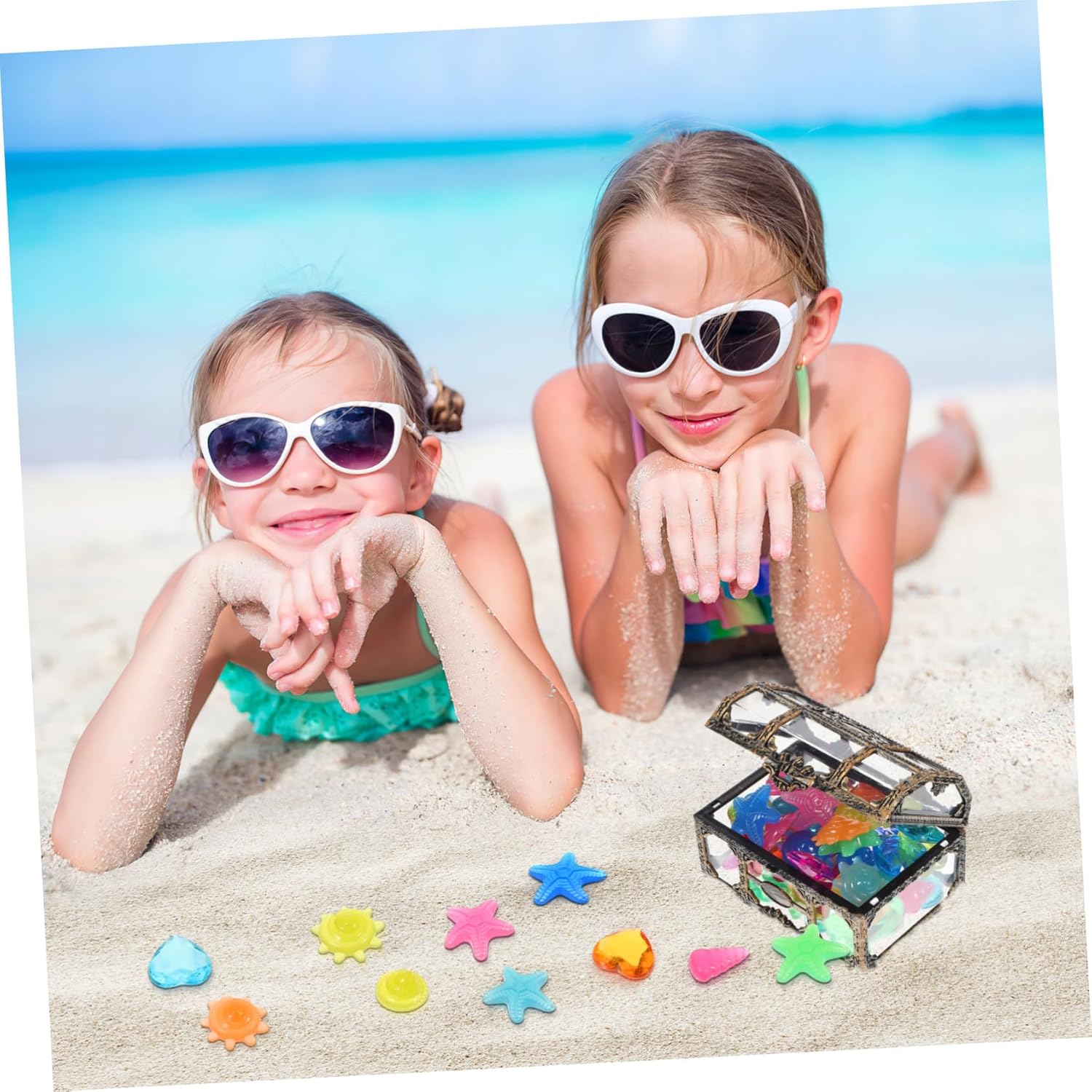 BESTonZON Pirate Treasure Chest Diving Gems Party Favors