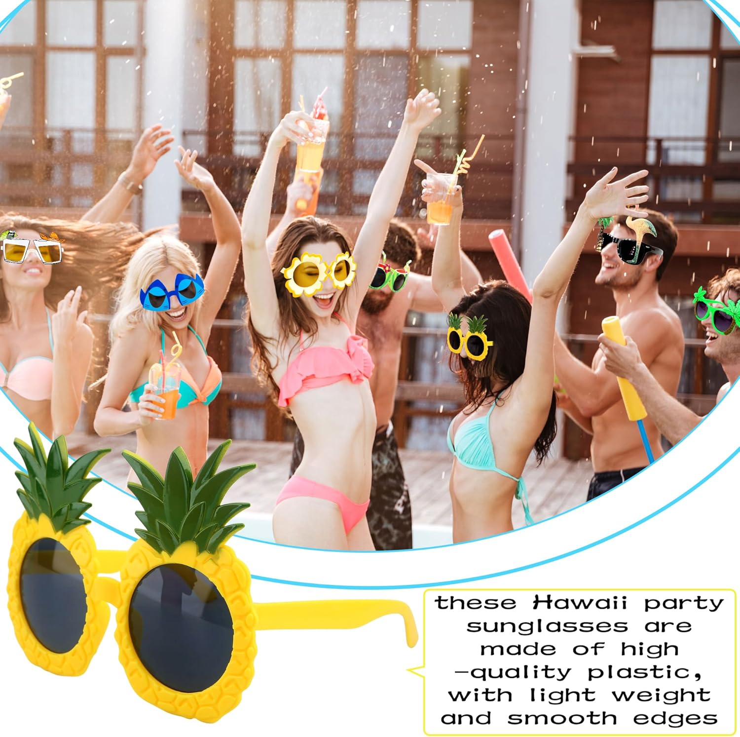 16 Styles Hawaiian Sunglasses for Kids Adults Luau Party Fun Tropical Eyewear