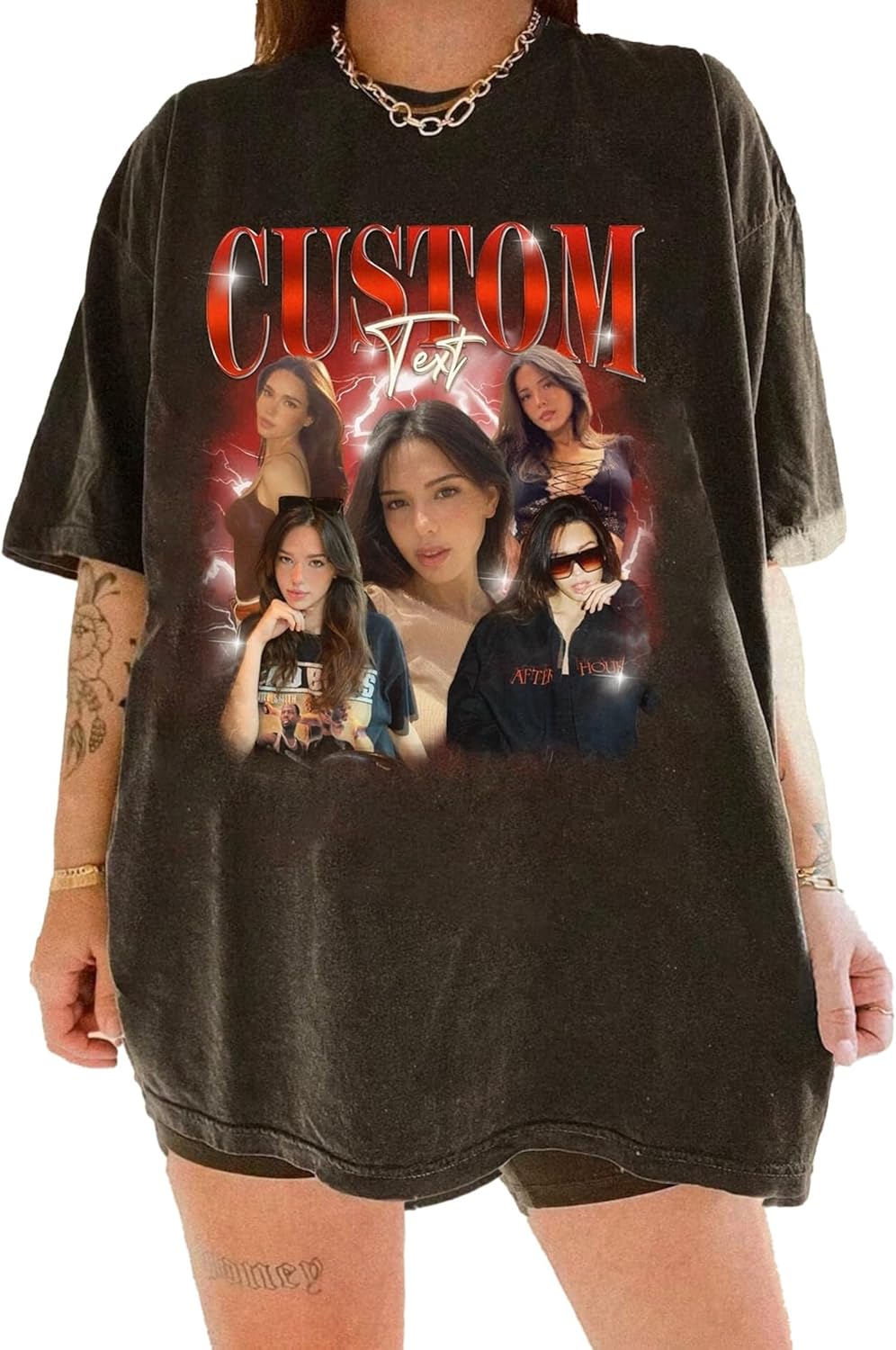 NAZENTI Custom Bootleg Rap Tee Photo T-Shirt Retro Design Valentine Gift