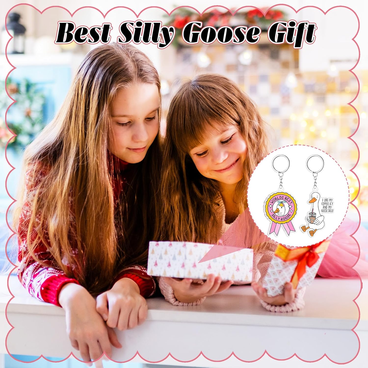 100 Pcs Silly Goose Keychains Bulk Pack