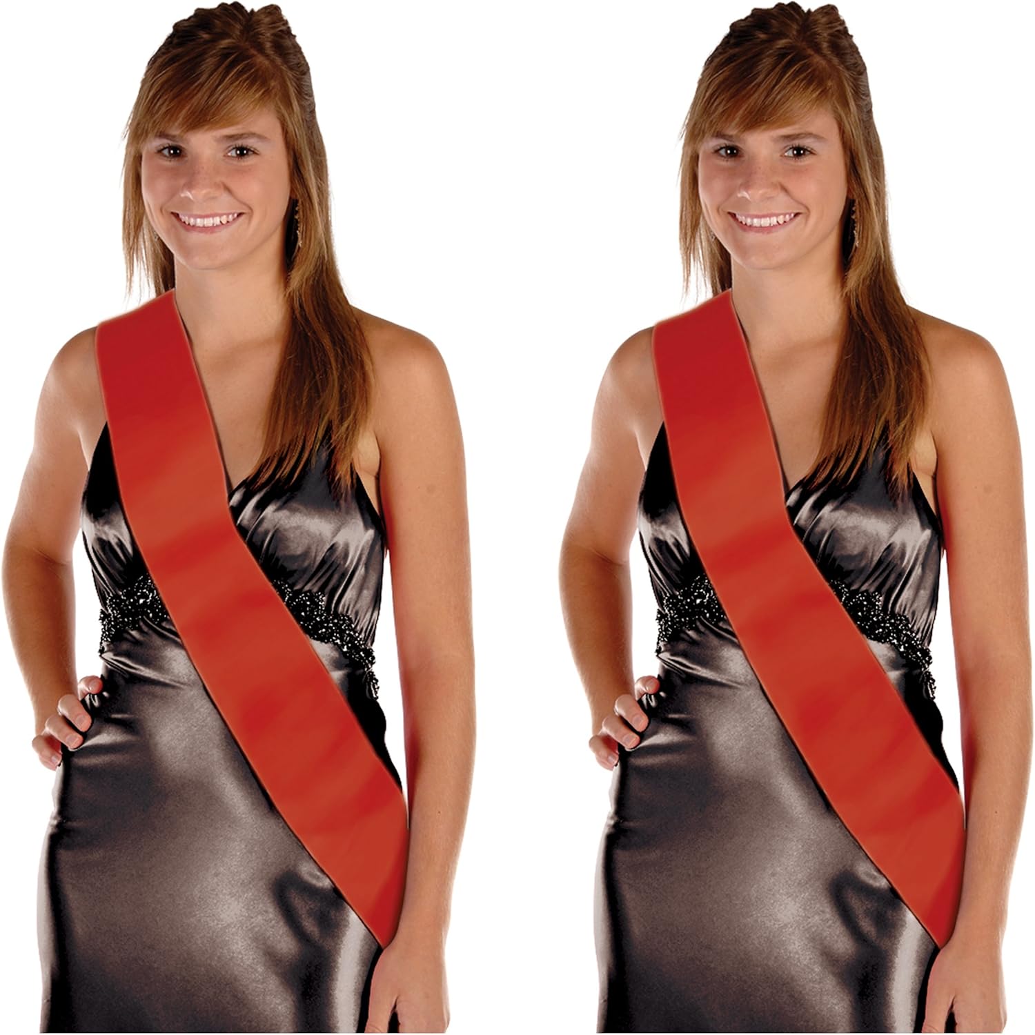 Beistle Red Satin Sashes 2 Count Customizable