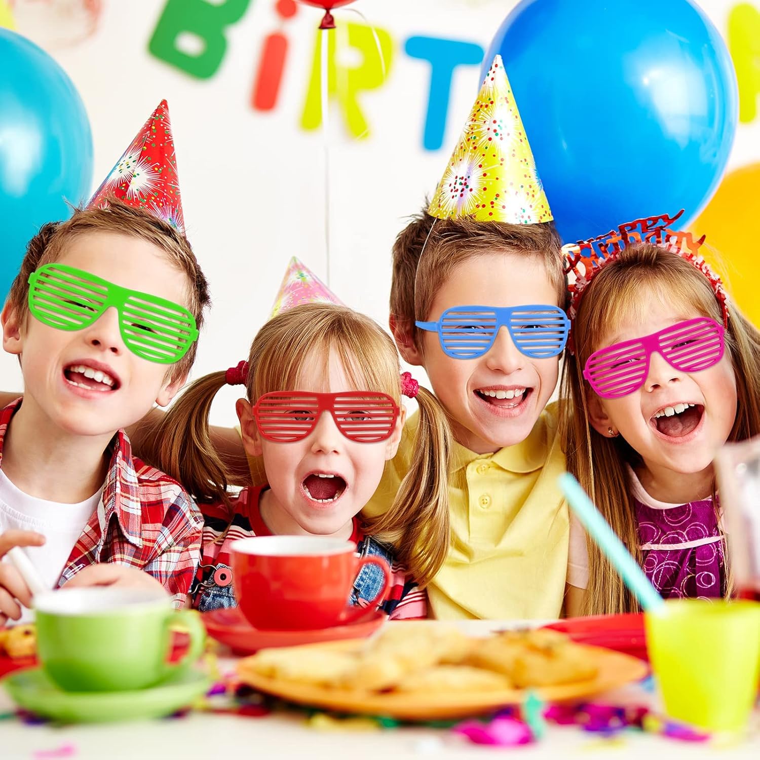 Neon Color Shutter Shades Kids Funny Party Glasses